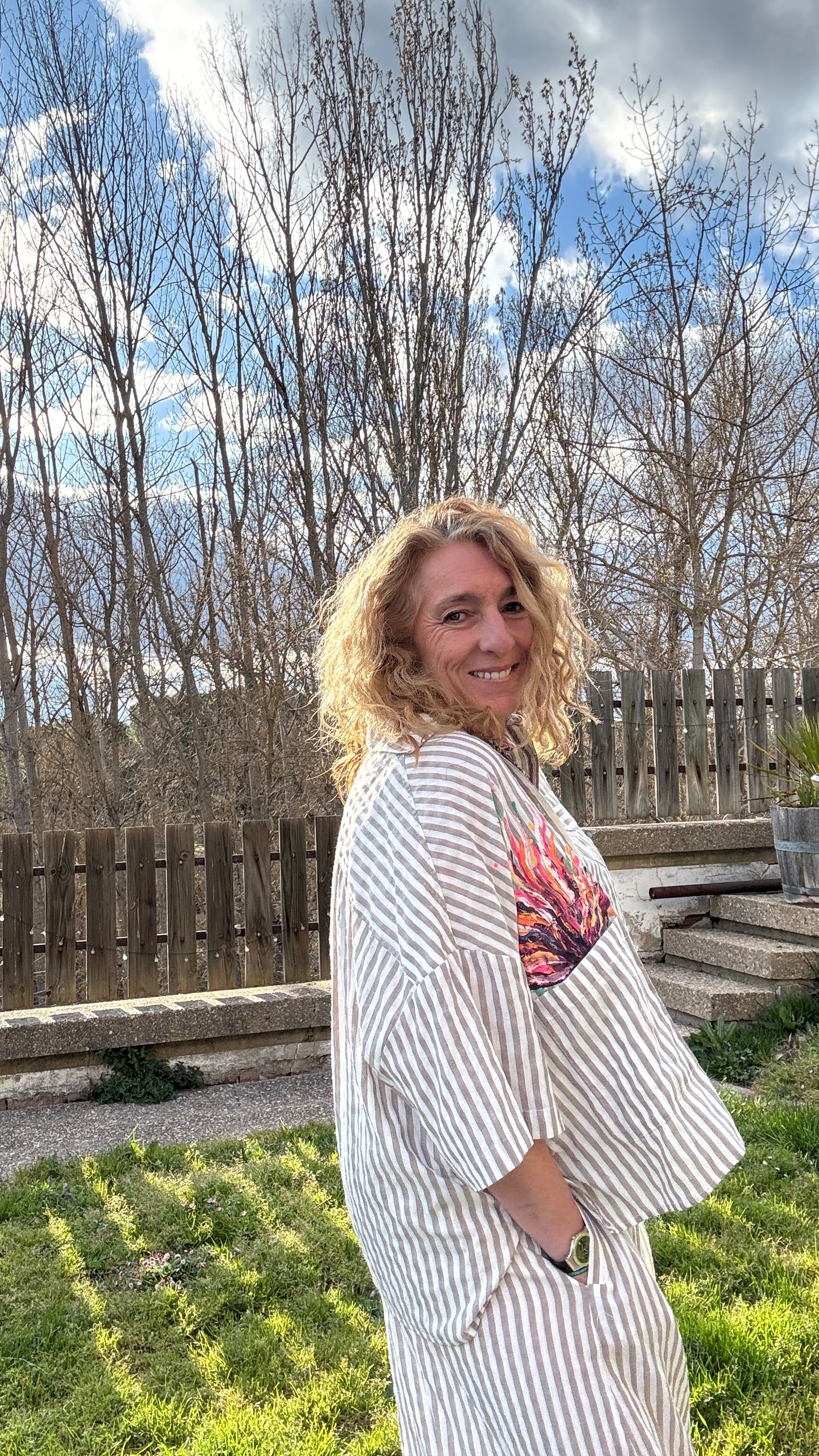 Blusa raya beige