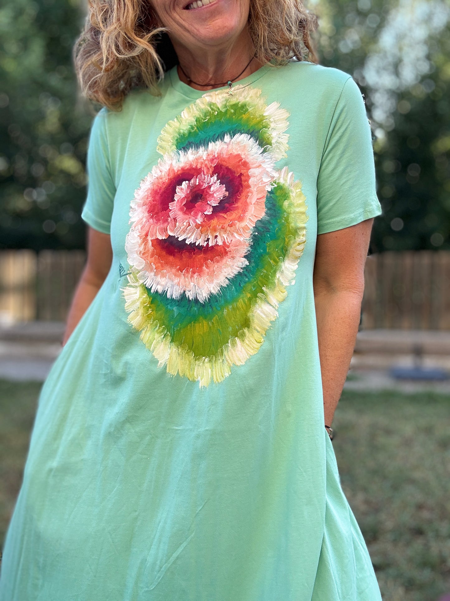 Vestido algodón verde