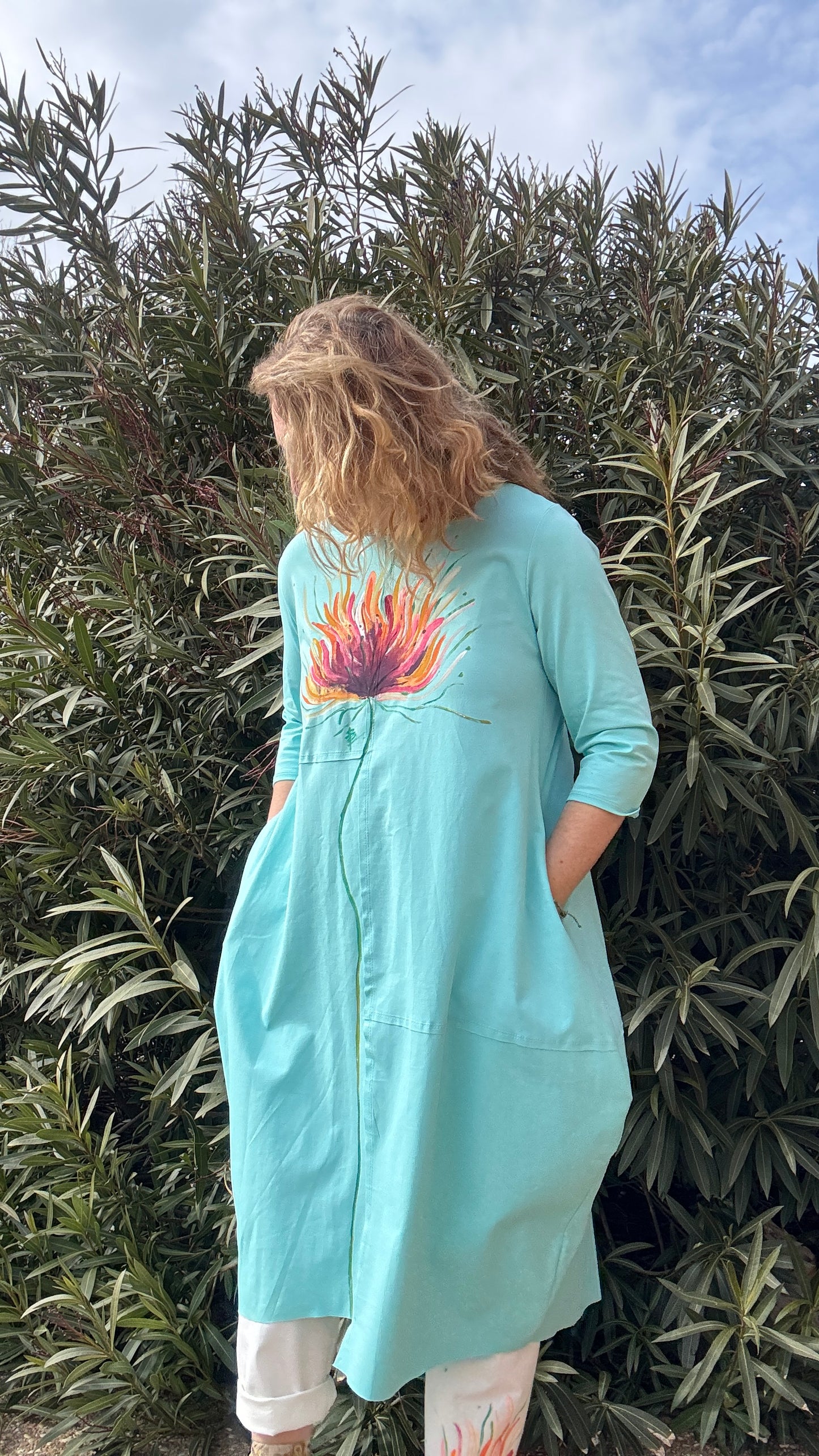 Vestido globo turquesa