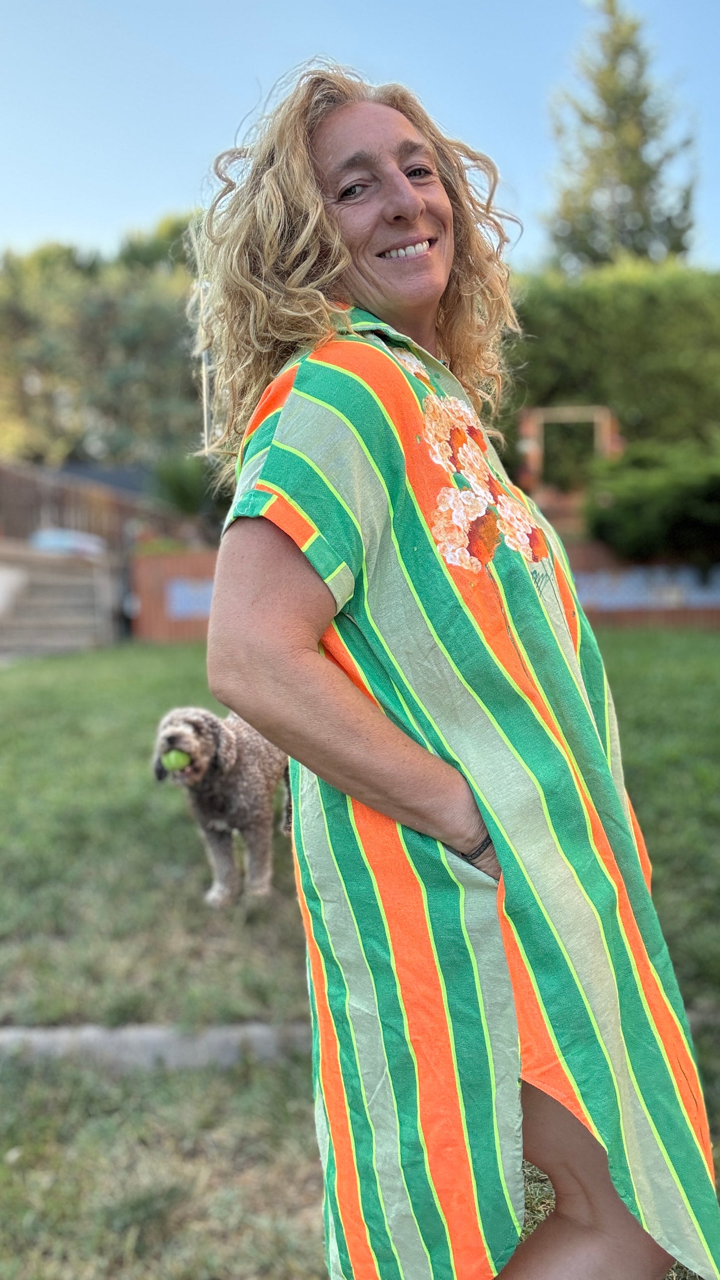 Vestido raya verde