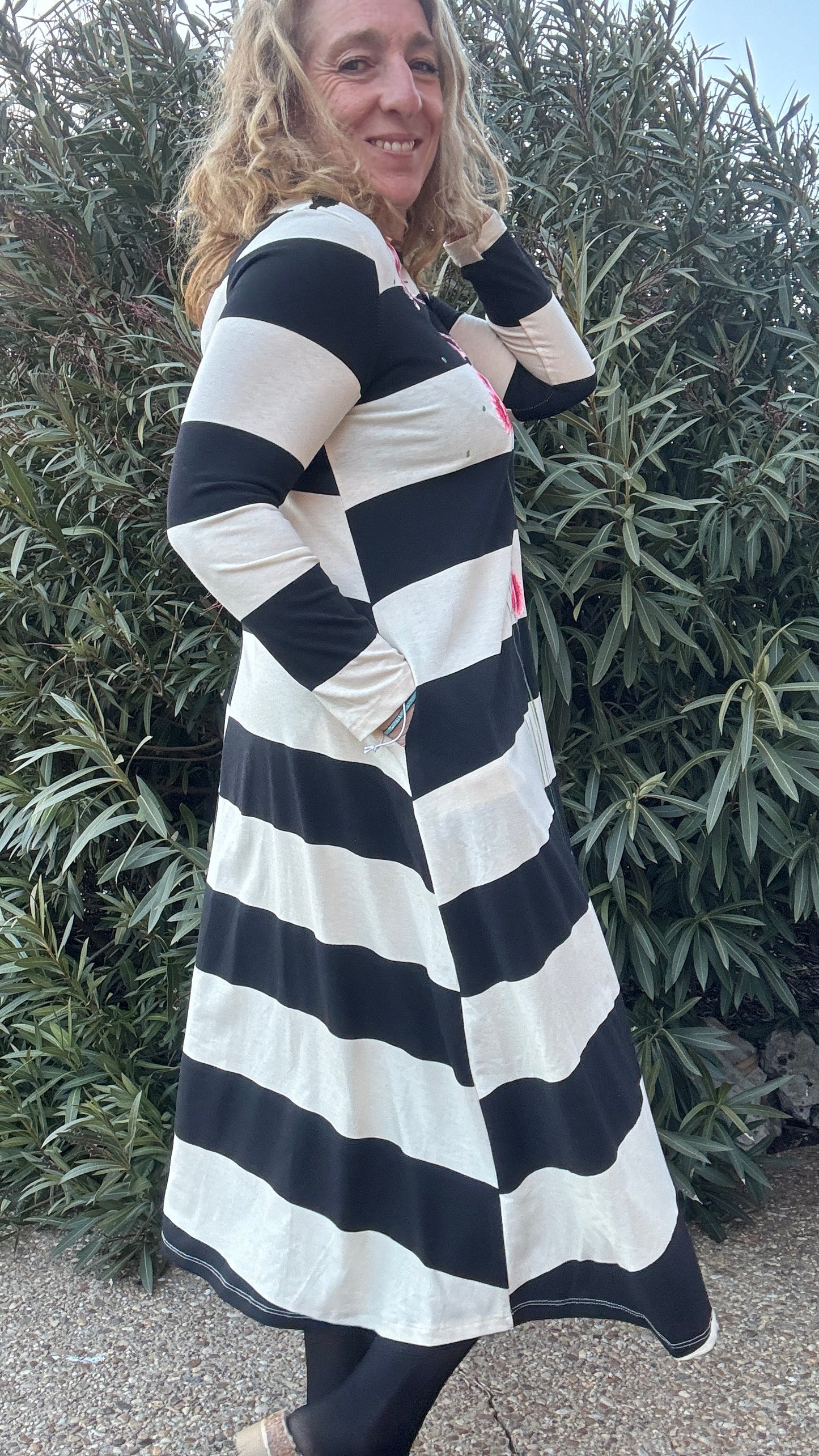 Vestido raya negro