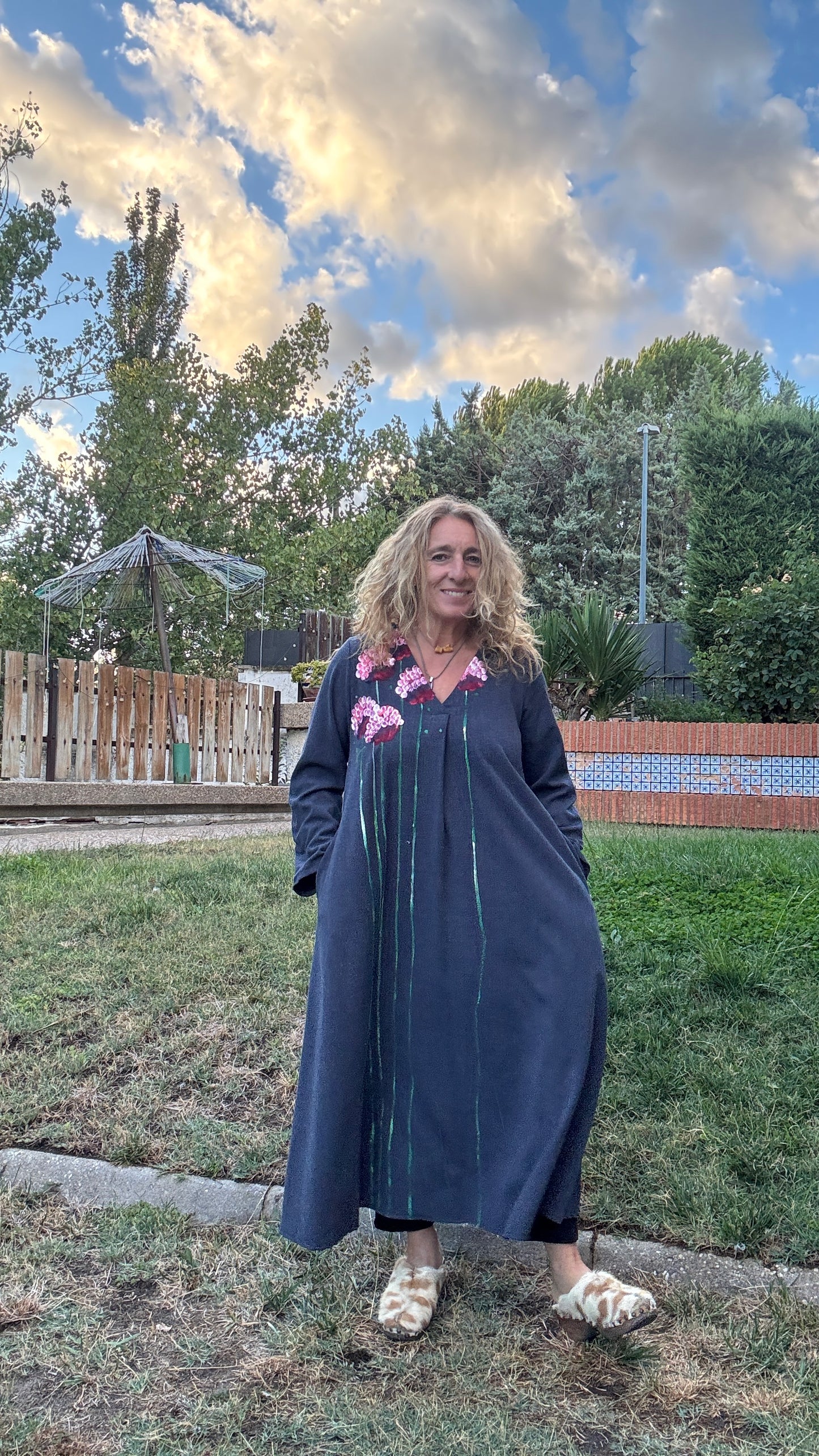 Vestido largo azul