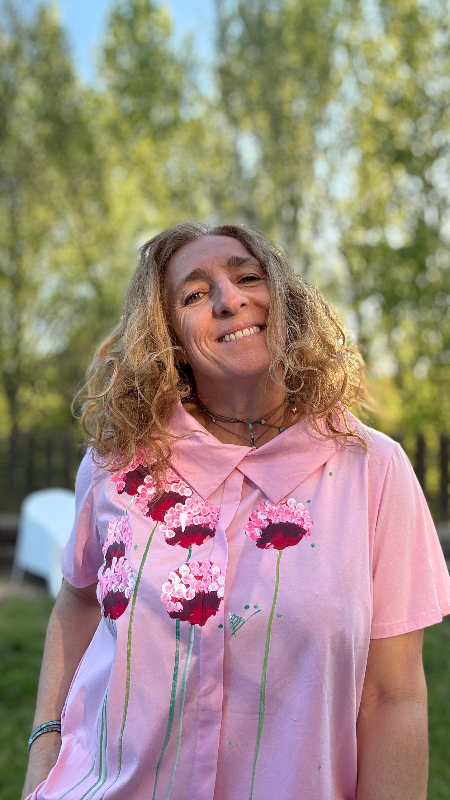 Camiseta cuello bebé rosa