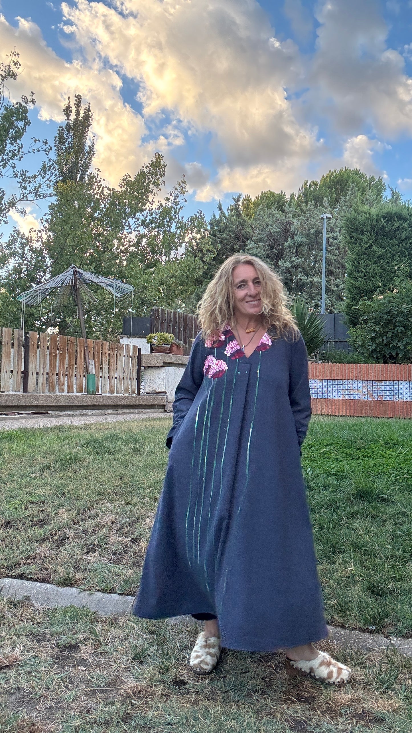 Vestido largo azul
