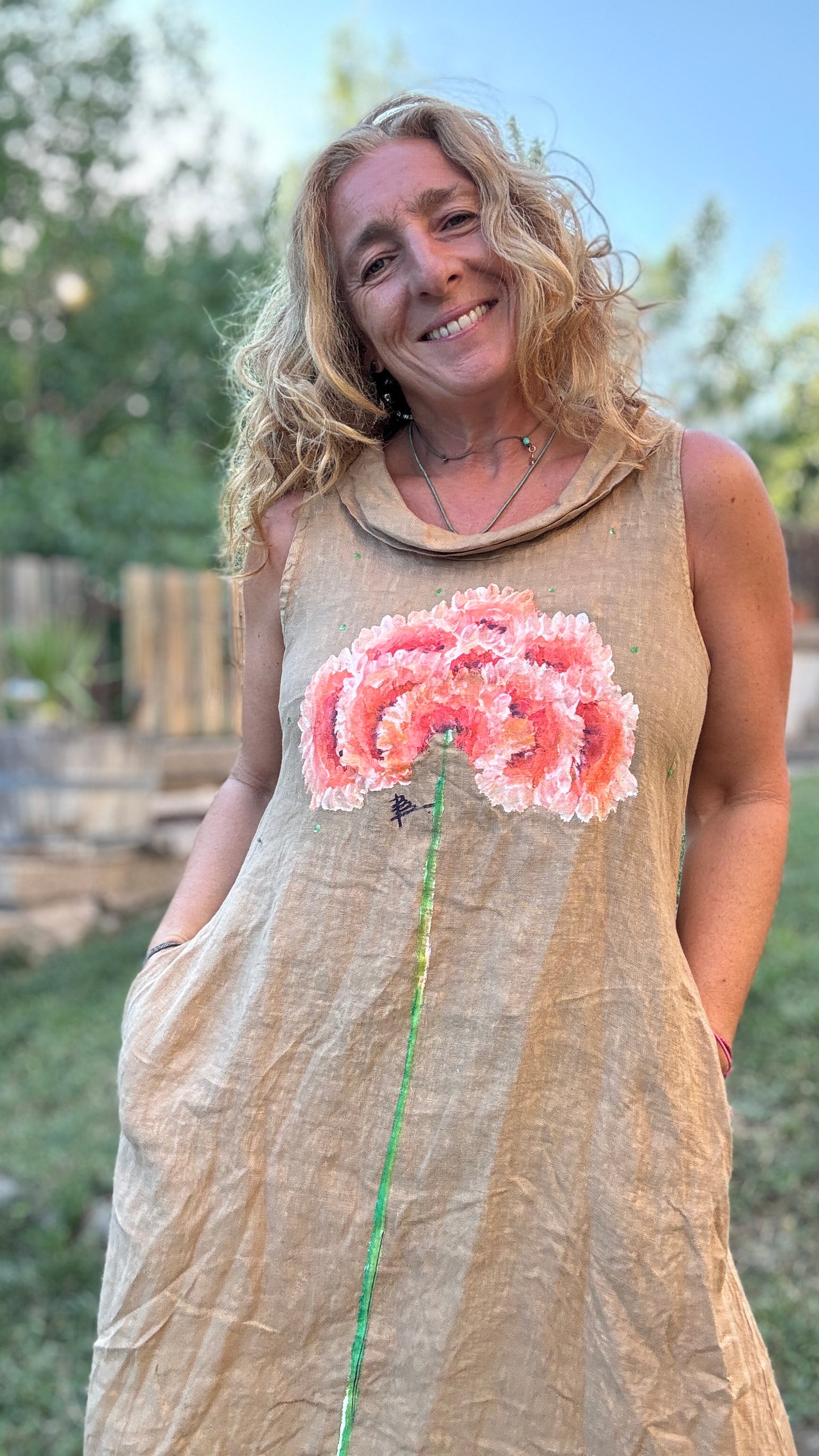 Vestido cuello camel