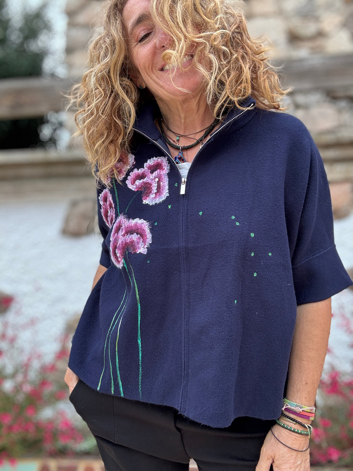 Chaqueta, cremallera marino