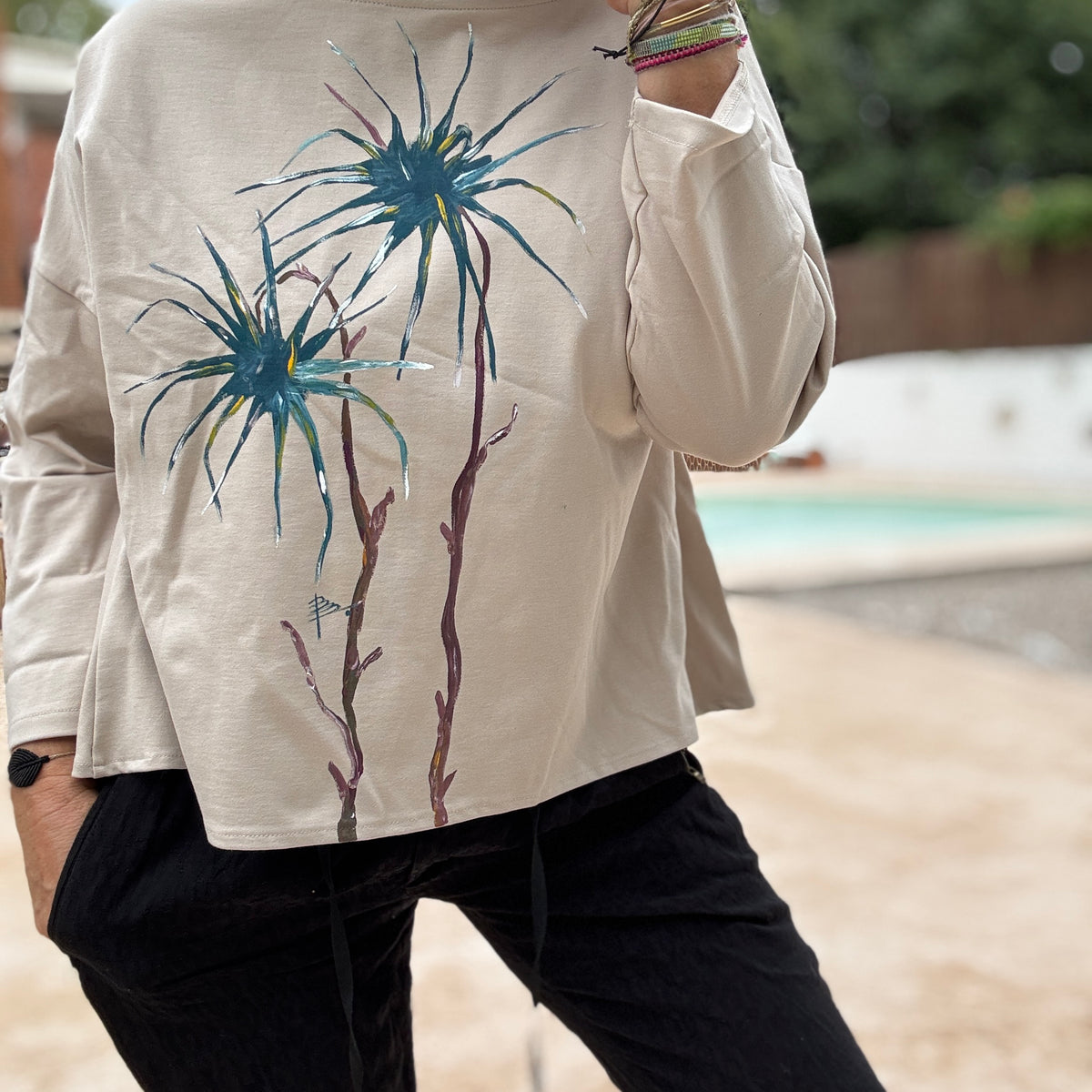 Blusa barco beige