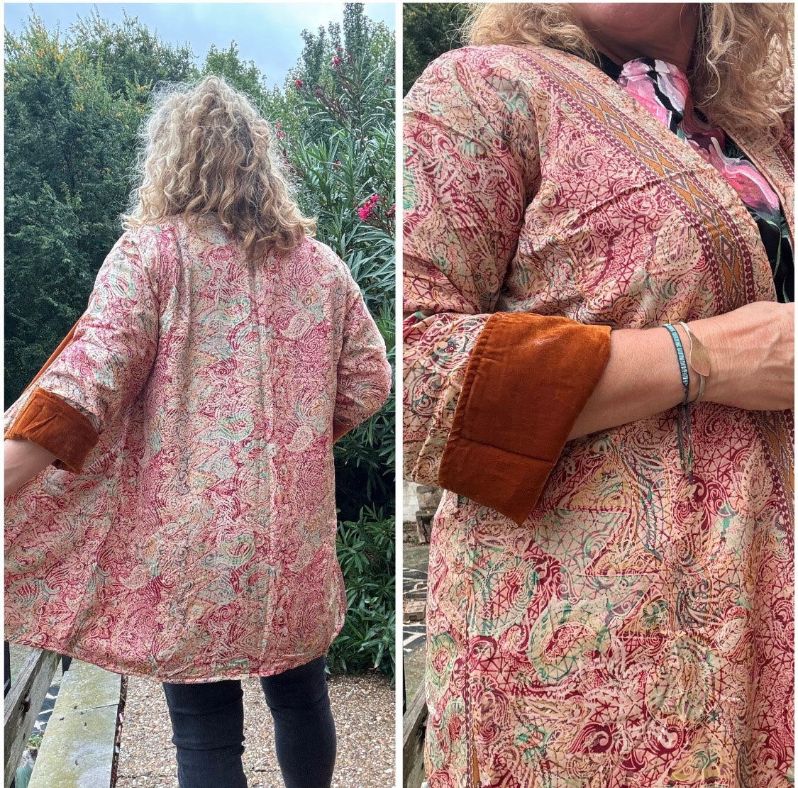 Kimono terciopelo calabaza