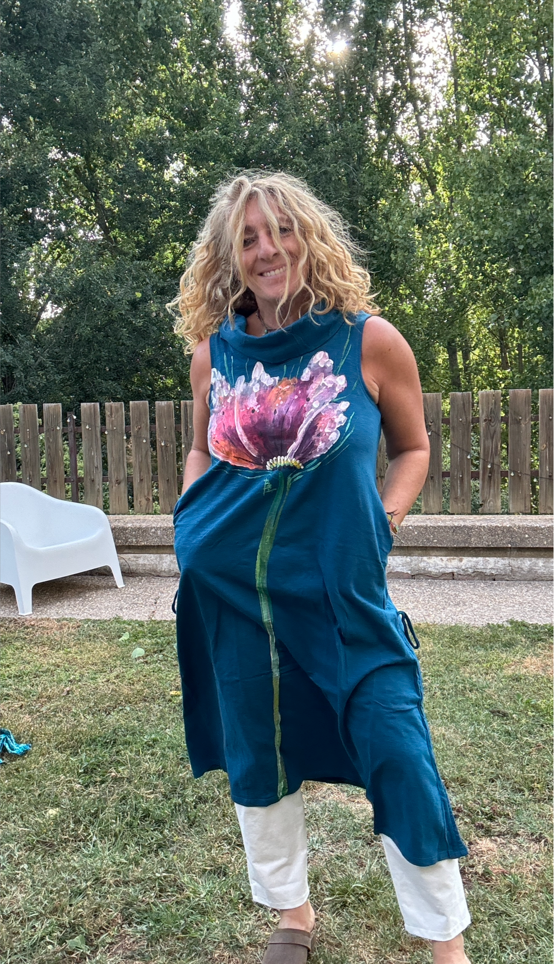 Vestido chimenea petróleo