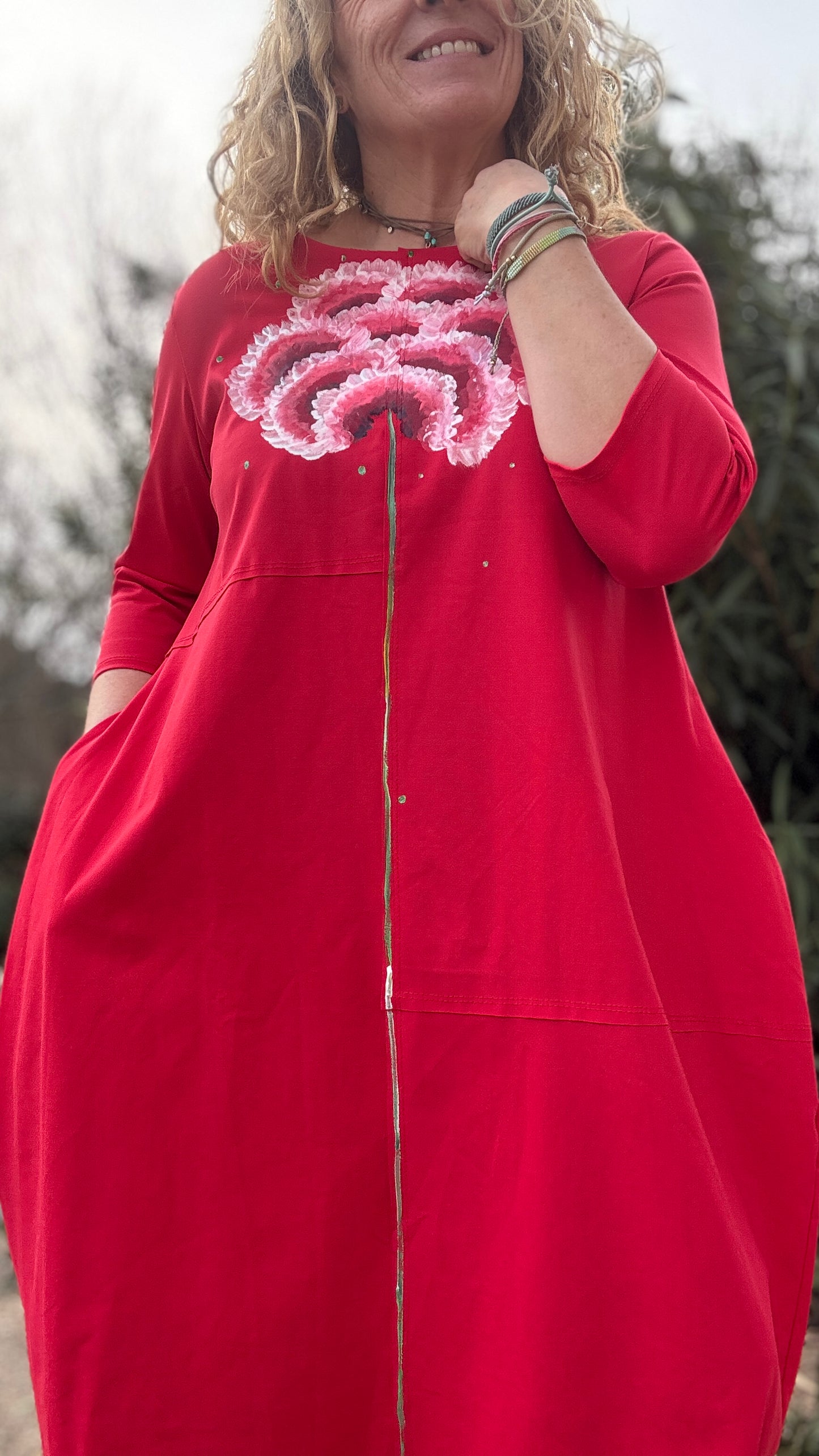 Vestido globo rojo