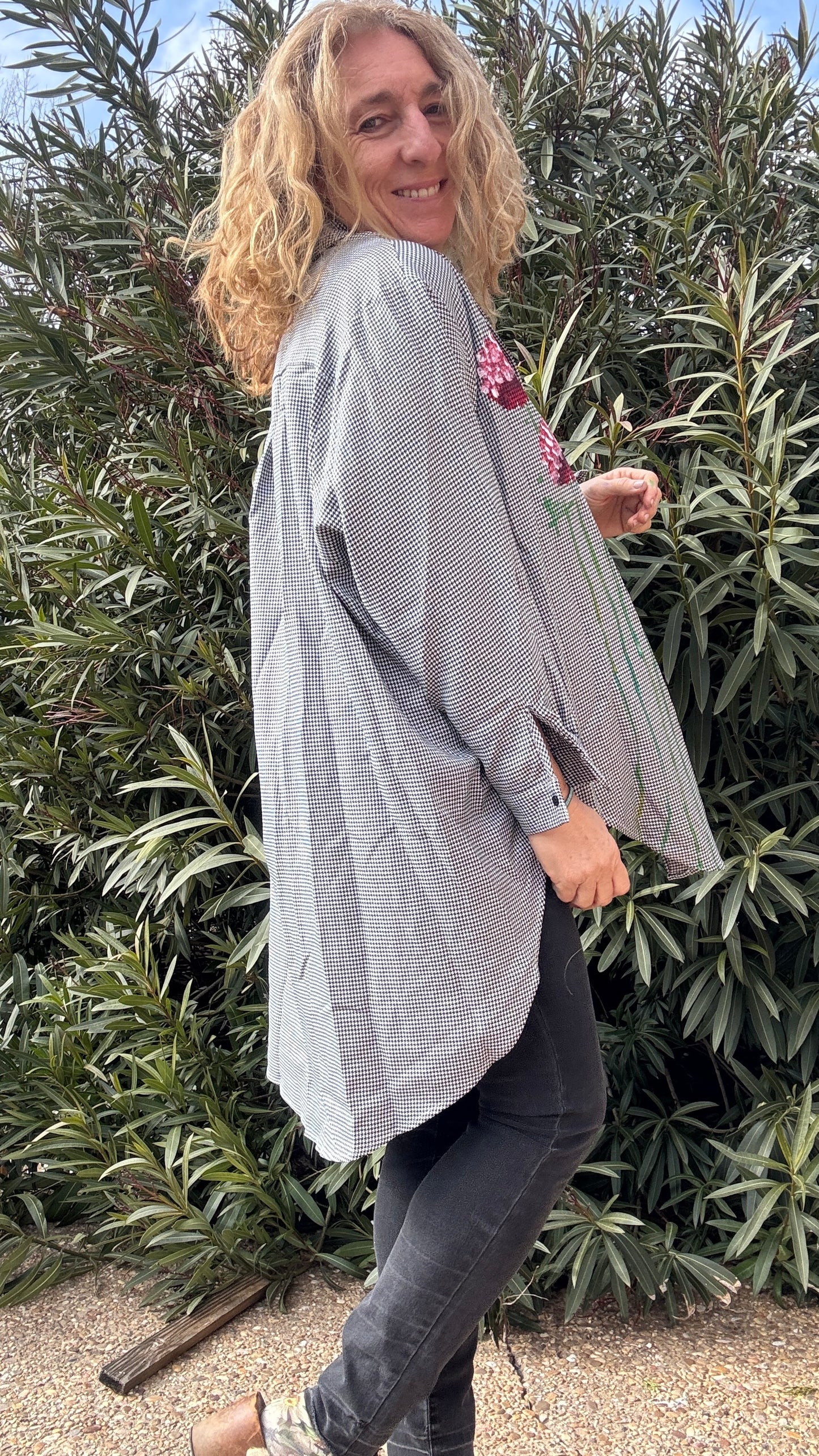 Blusa pata de gallo negro-blanco