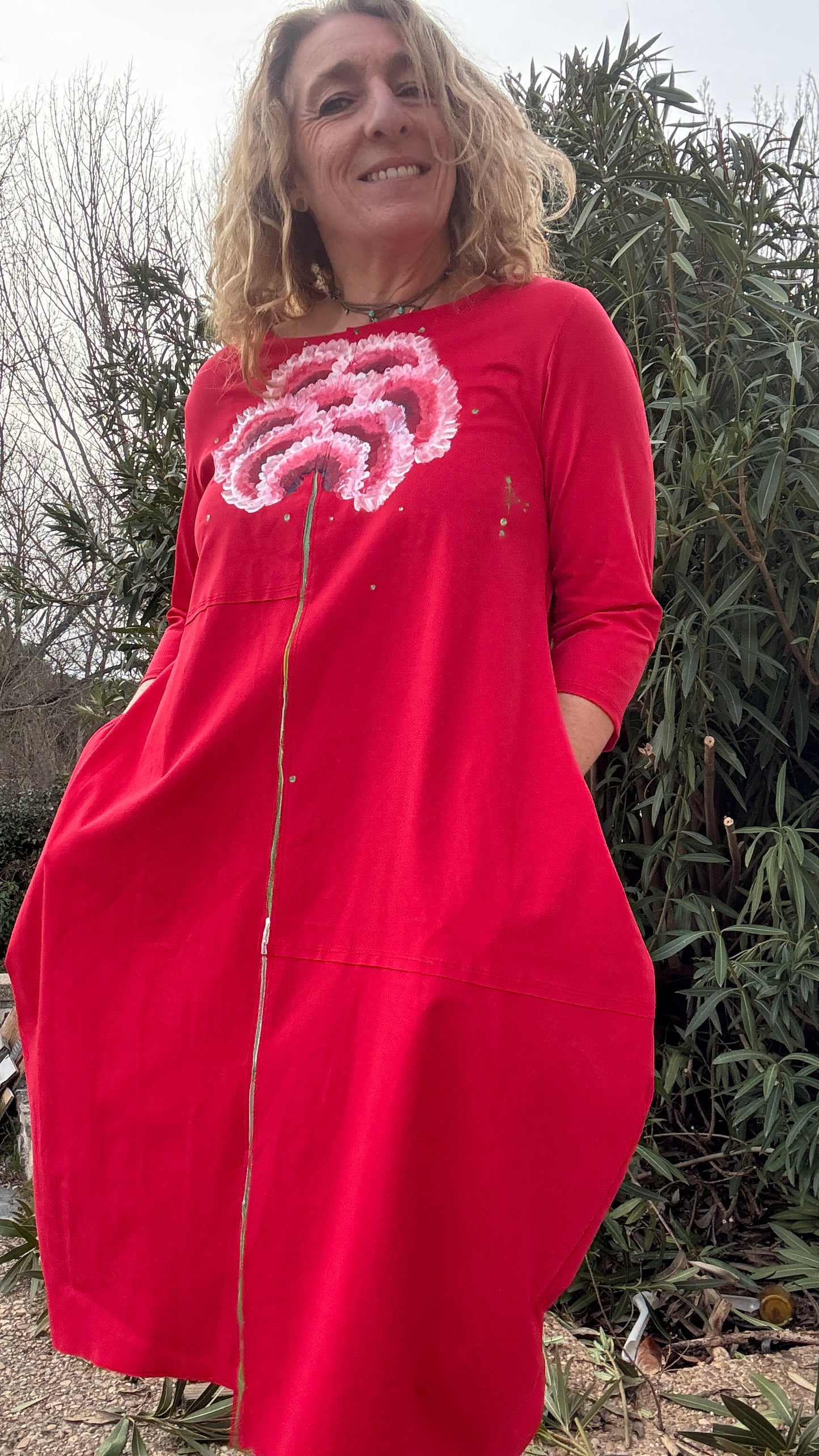 Vestido globo rojo