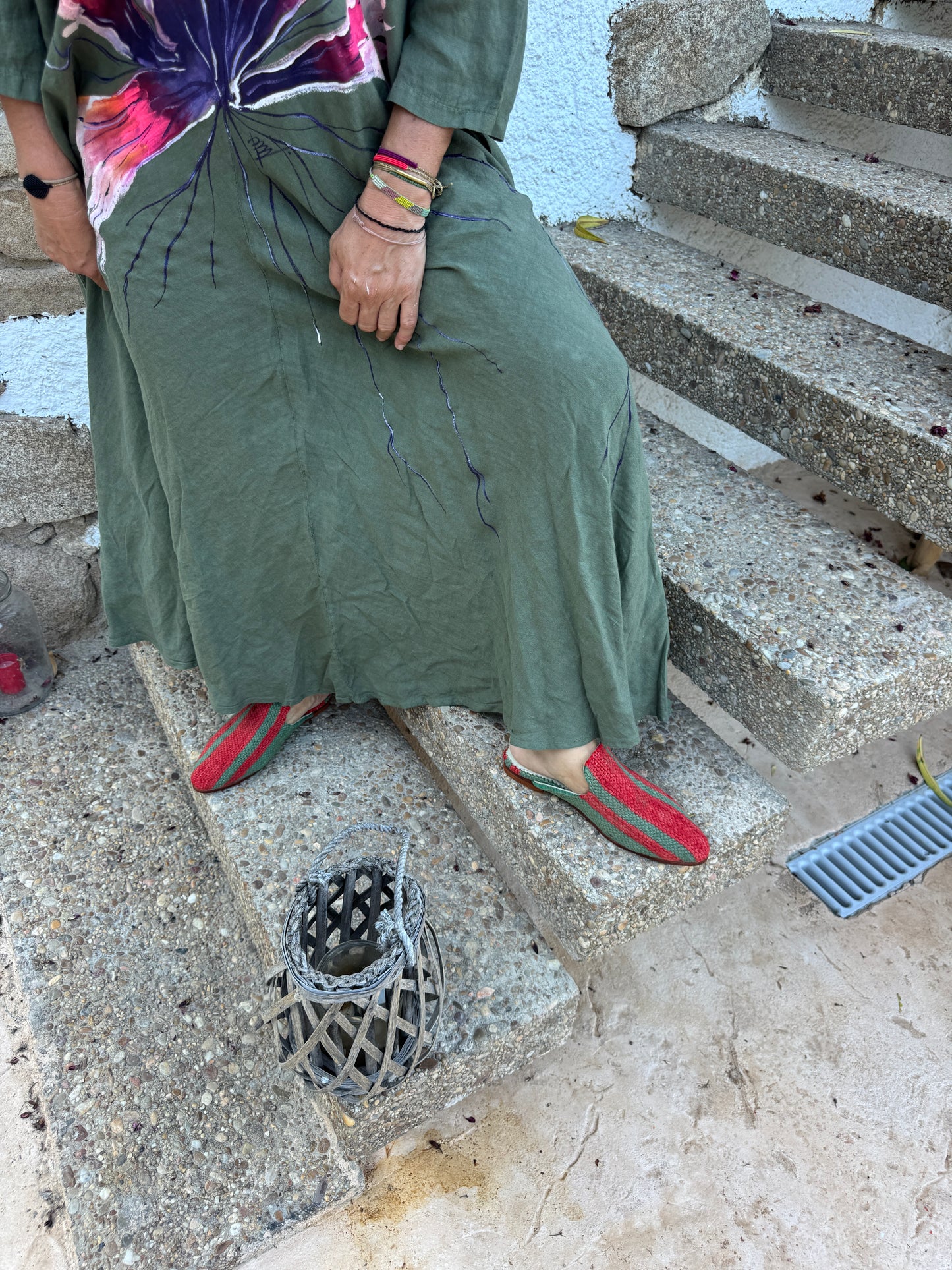 Babucha raya teja - verde