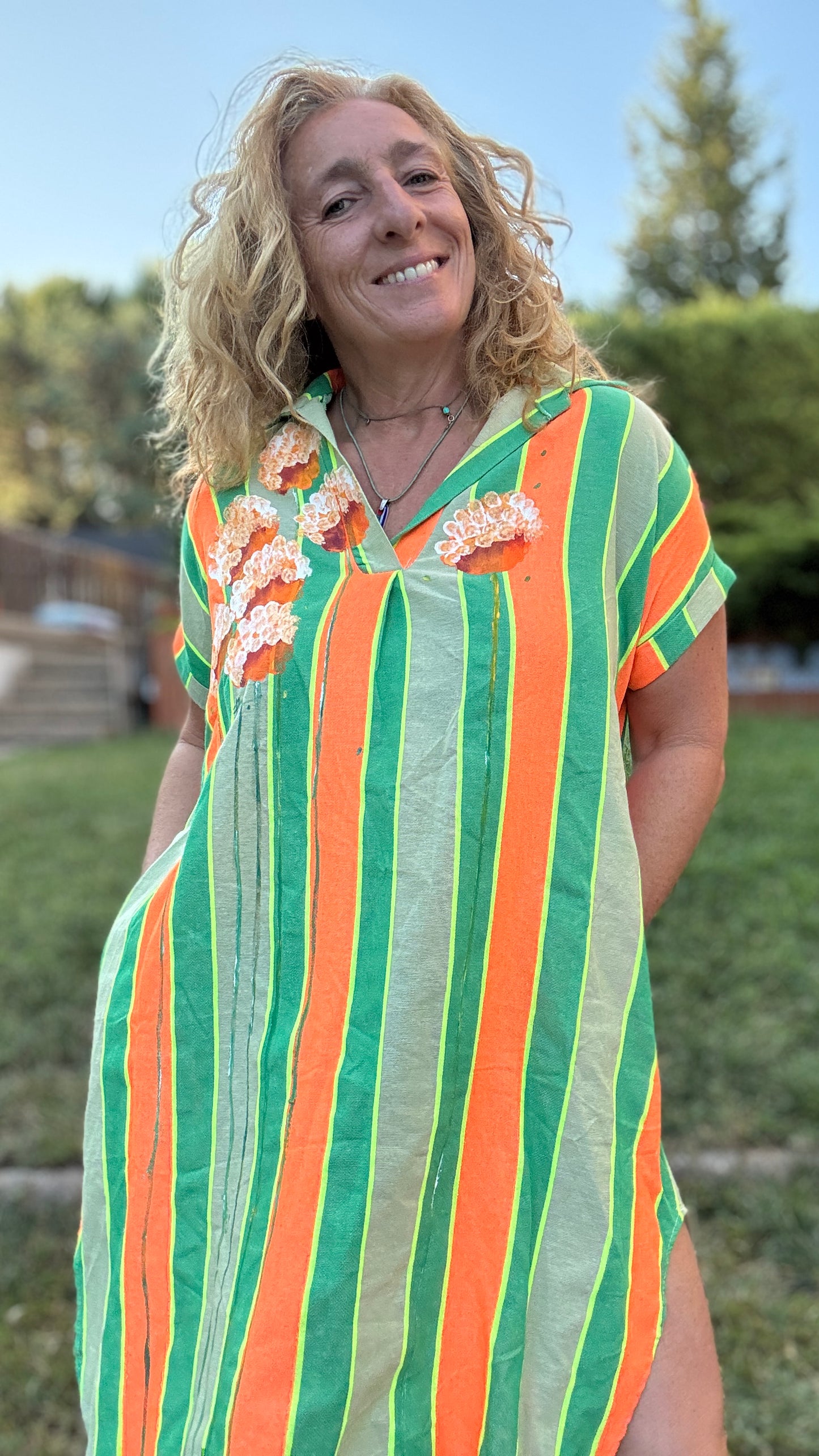 Vestido raya verde