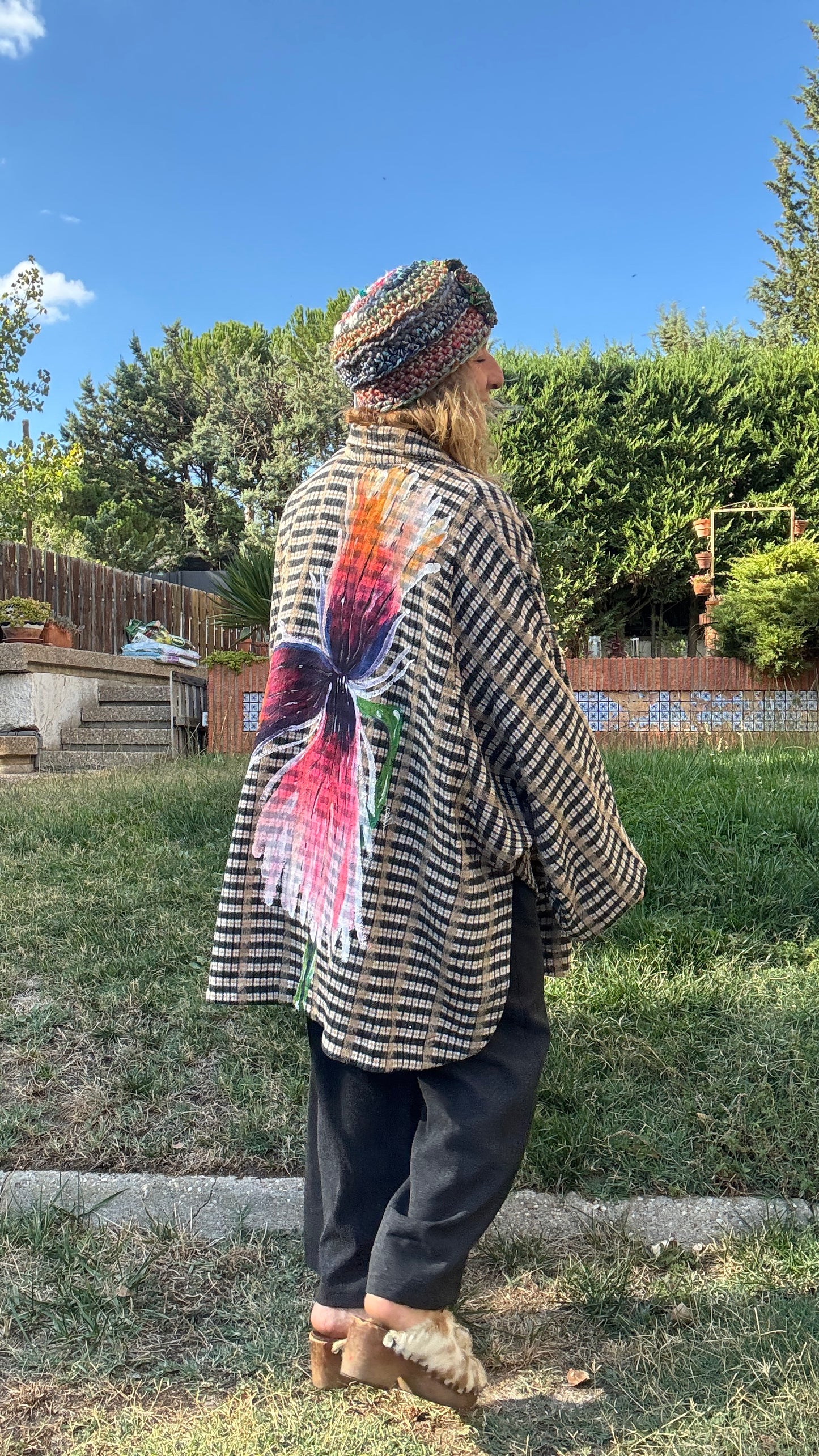 Abrigo cuadro oversize