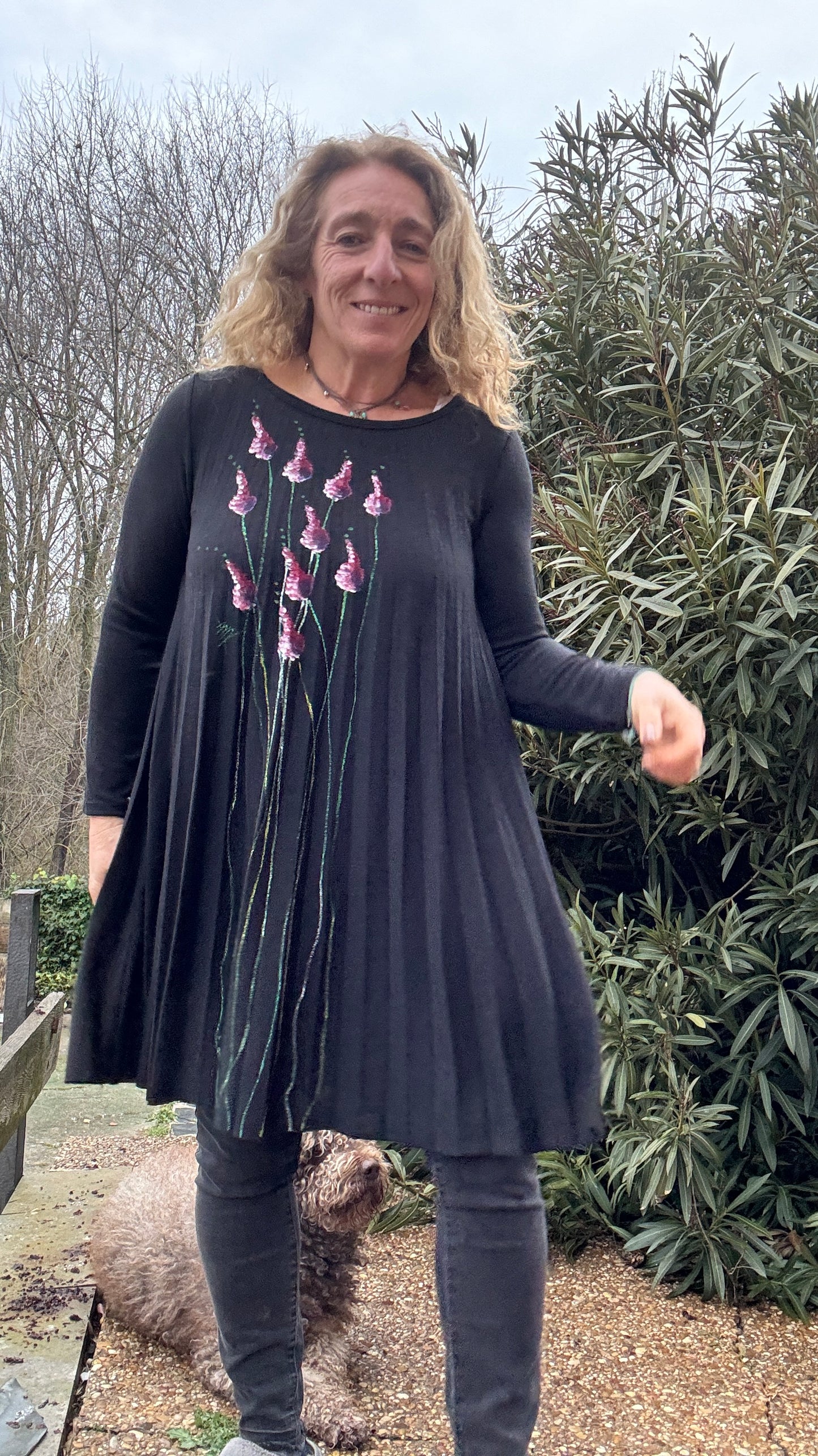 Vestido plisado negro