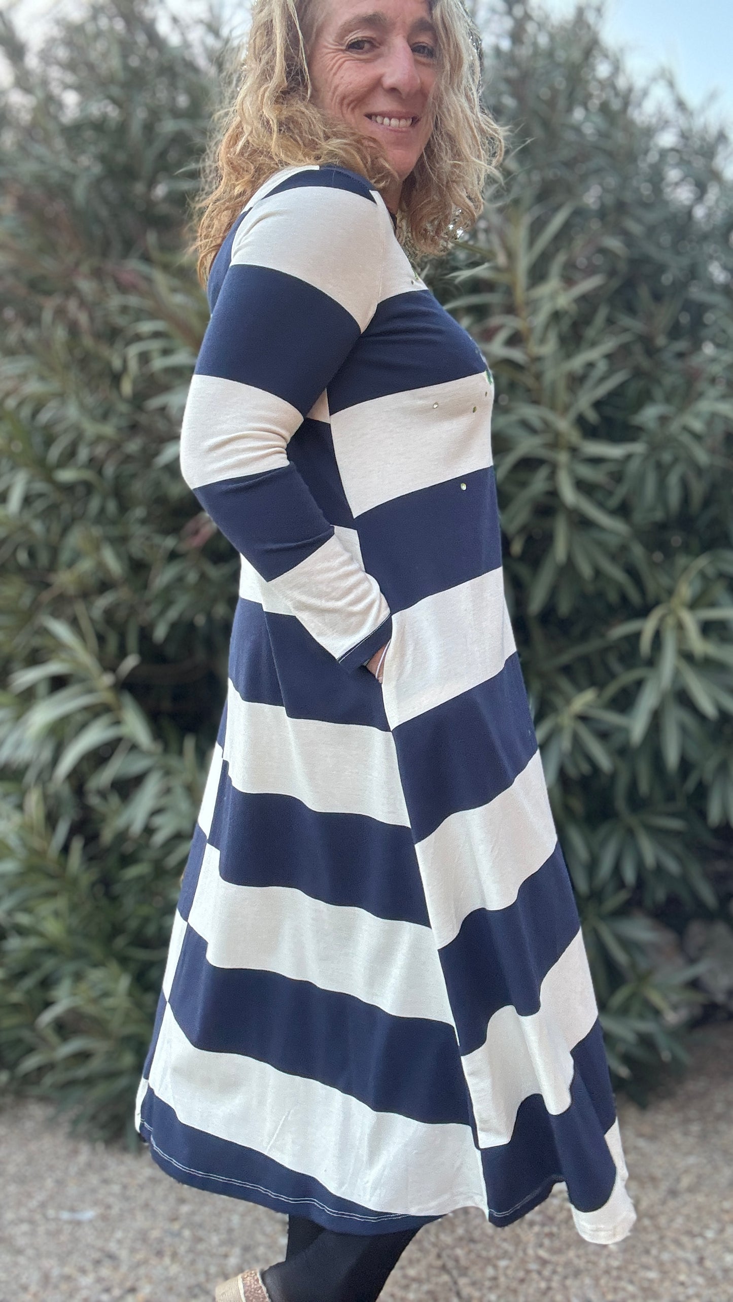 Vestido raya marino