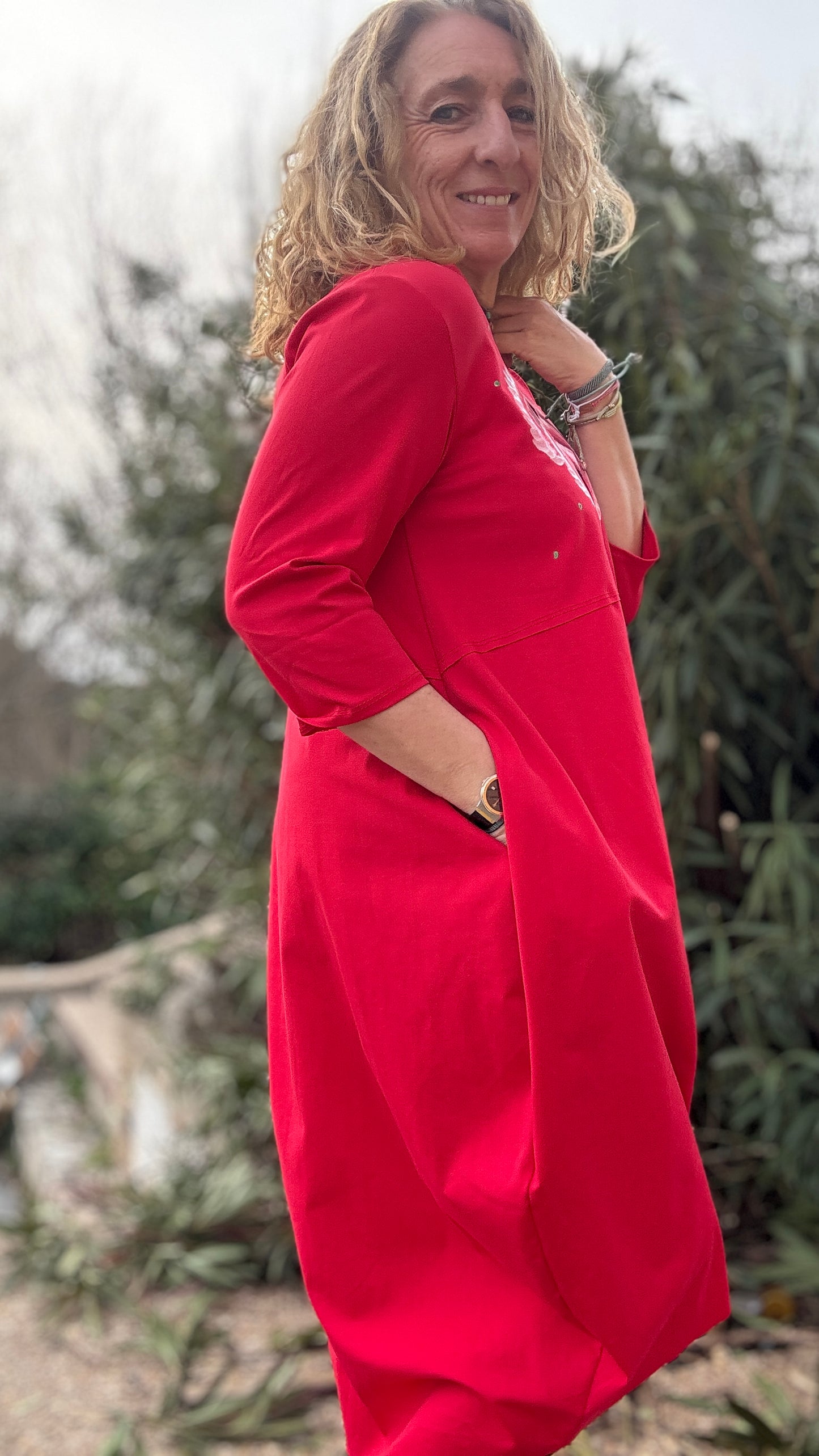 Vestido globo rojo
