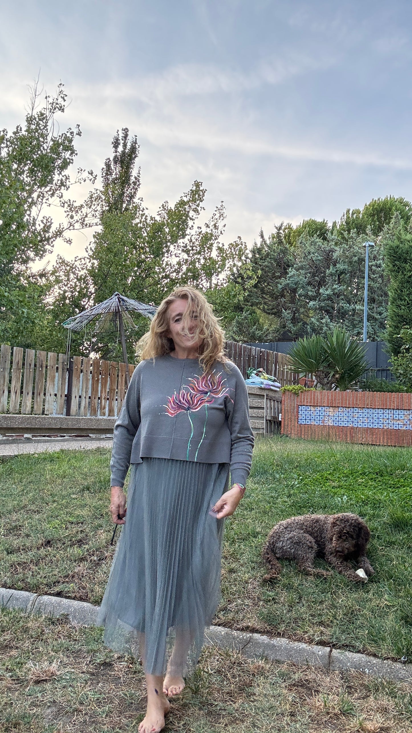 Vestido 2 piezas gris