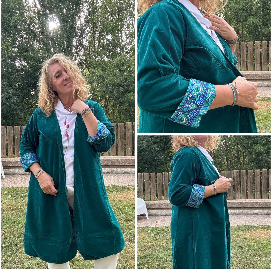 Kimono terciopelo petróleo