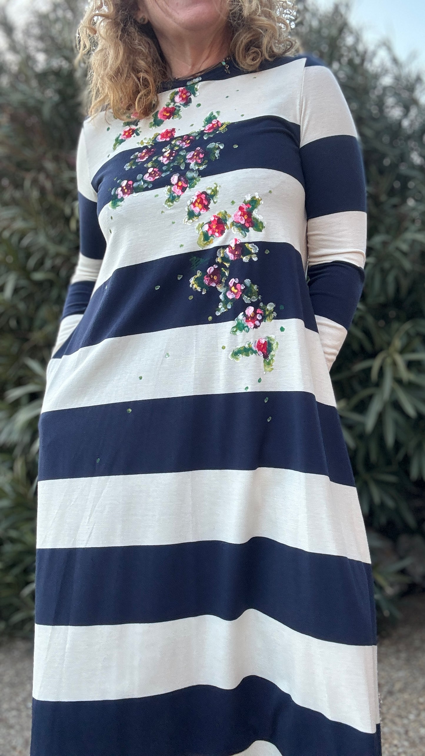 Vestido raya marino
