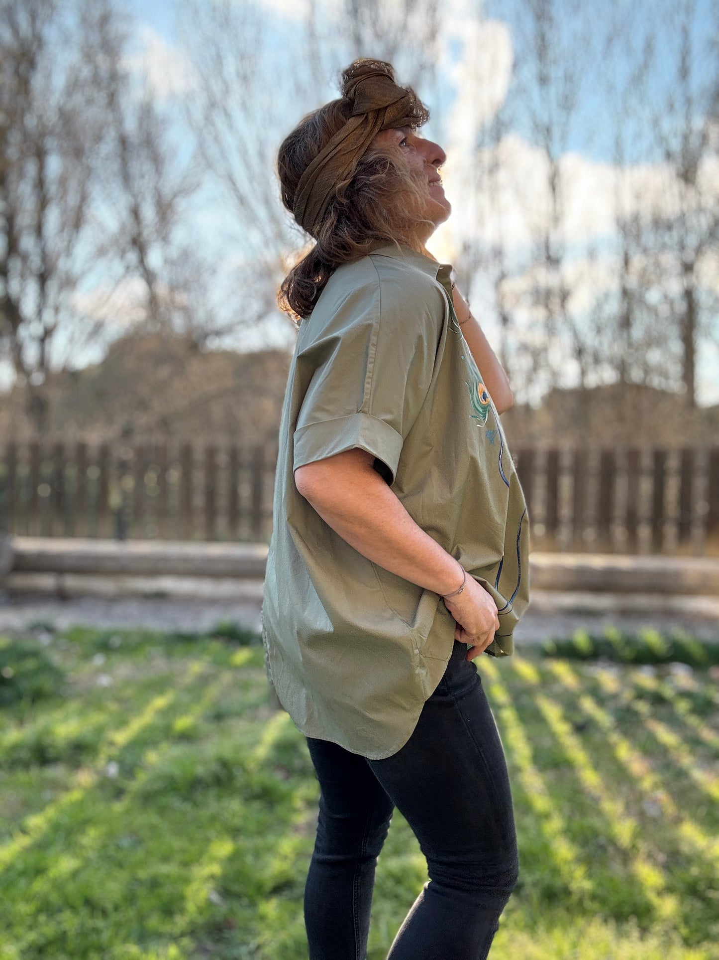 Blusa murciélago kaki