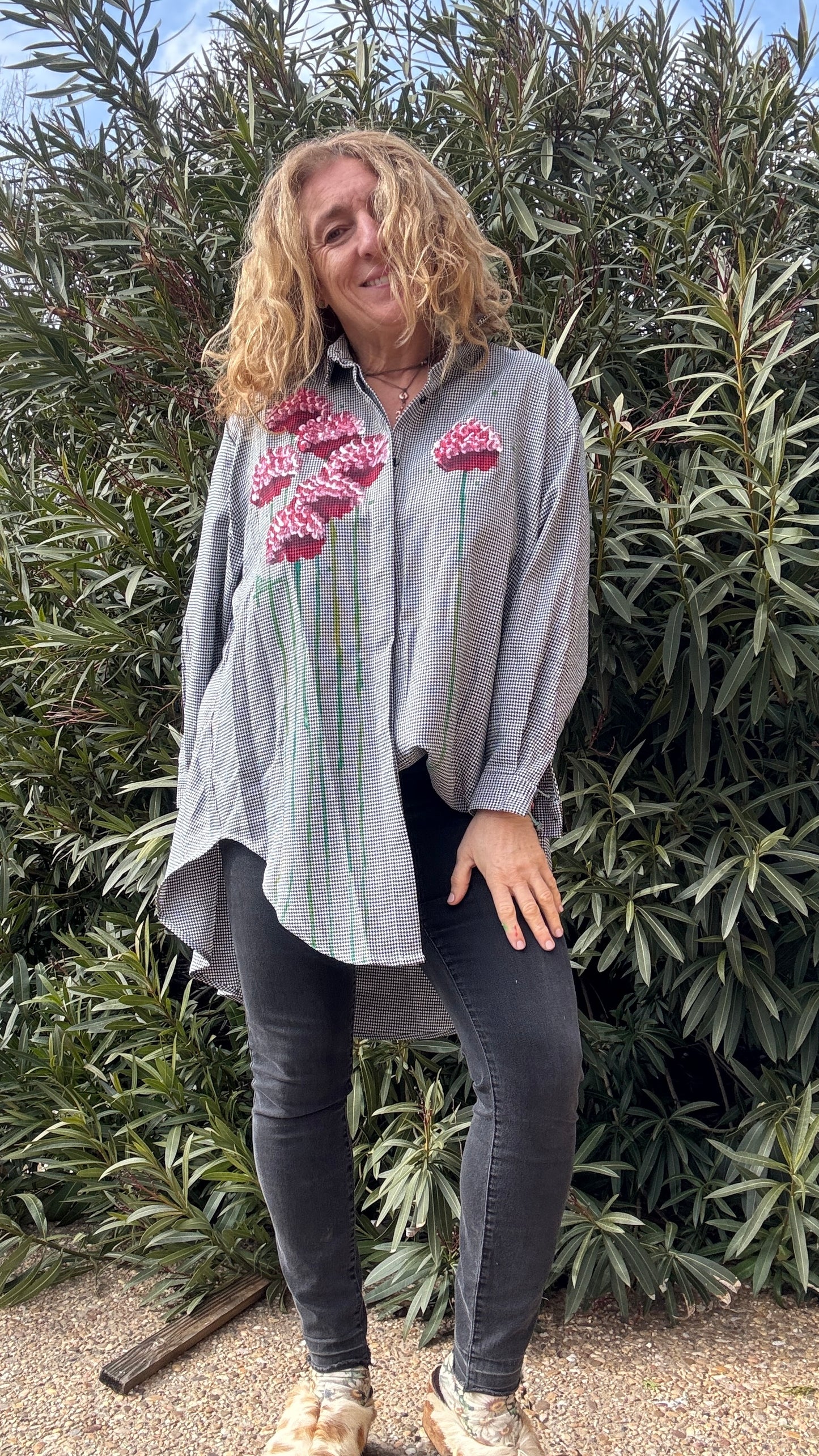 Blusa pata de gallo negro-blanco