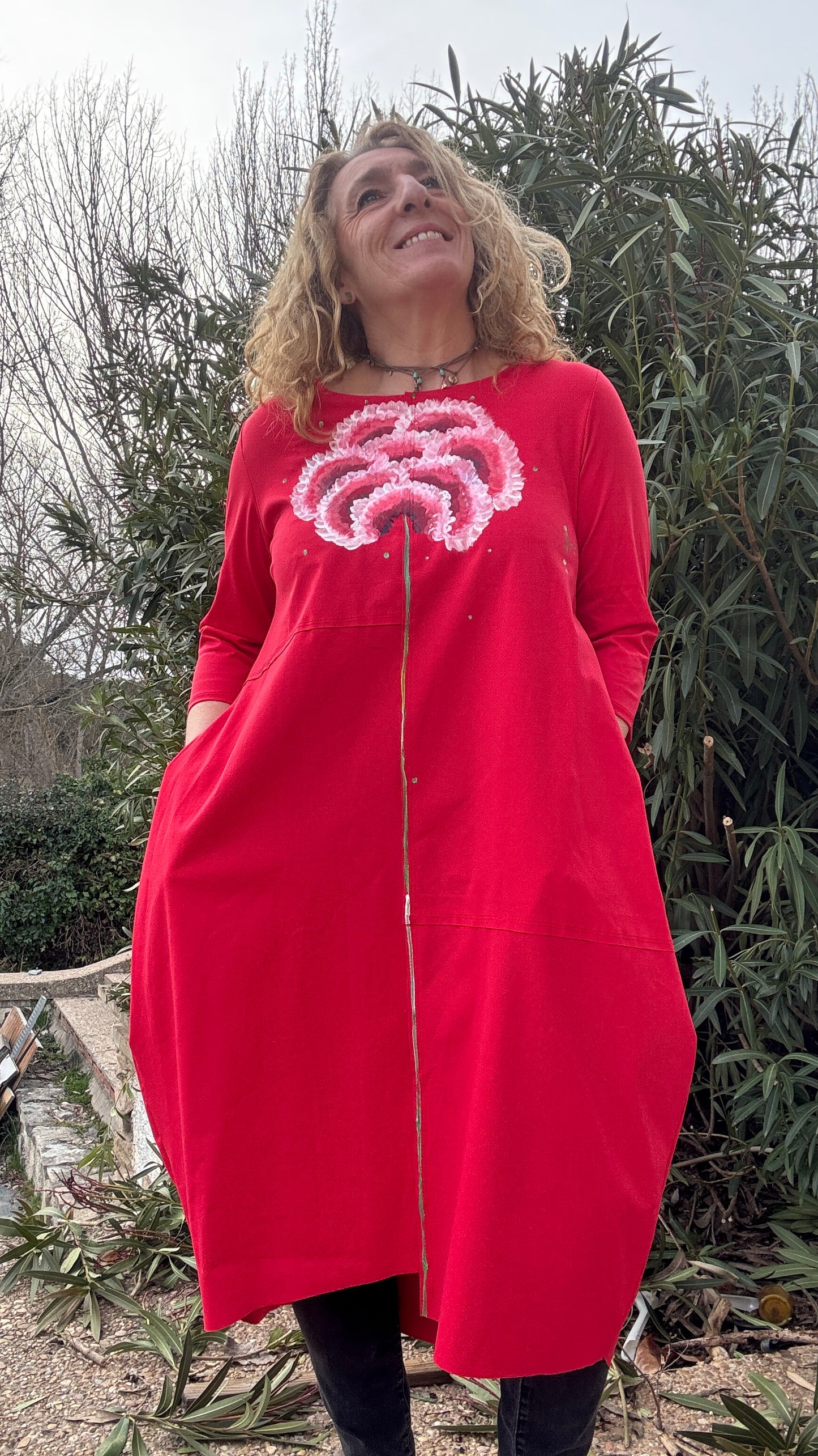 Vestido globo rojo