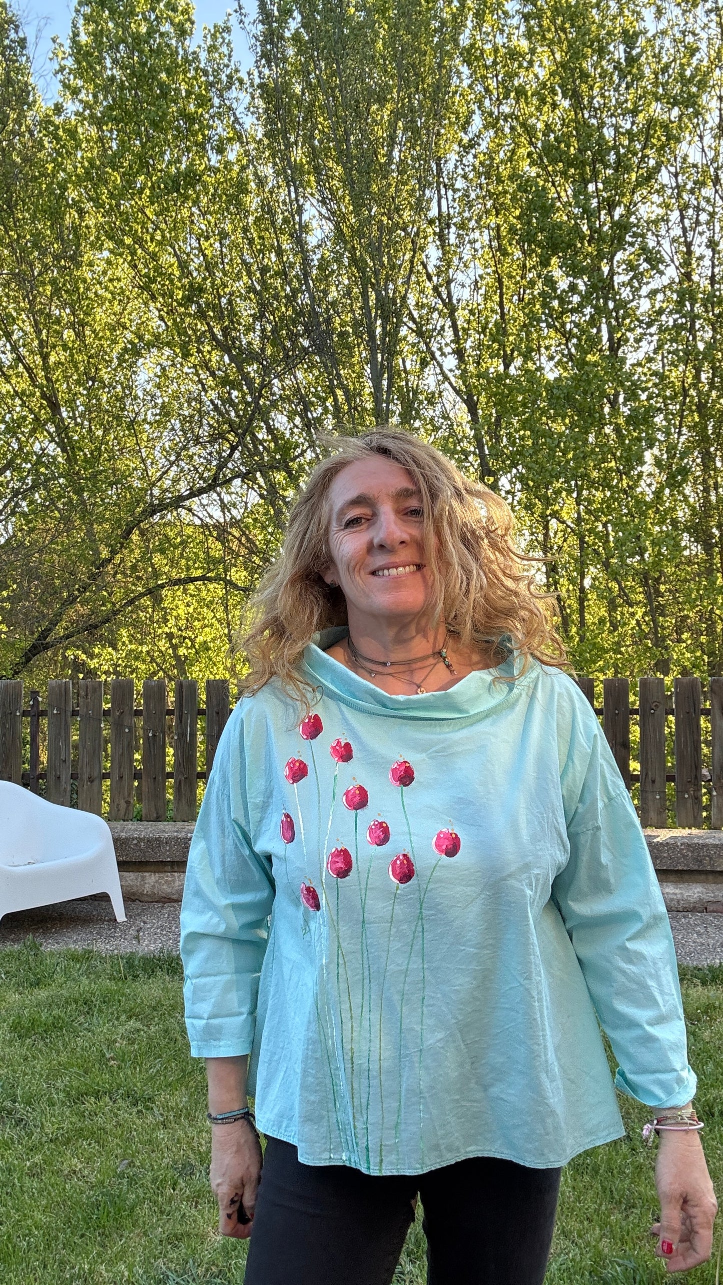 Blusa barco turquesa