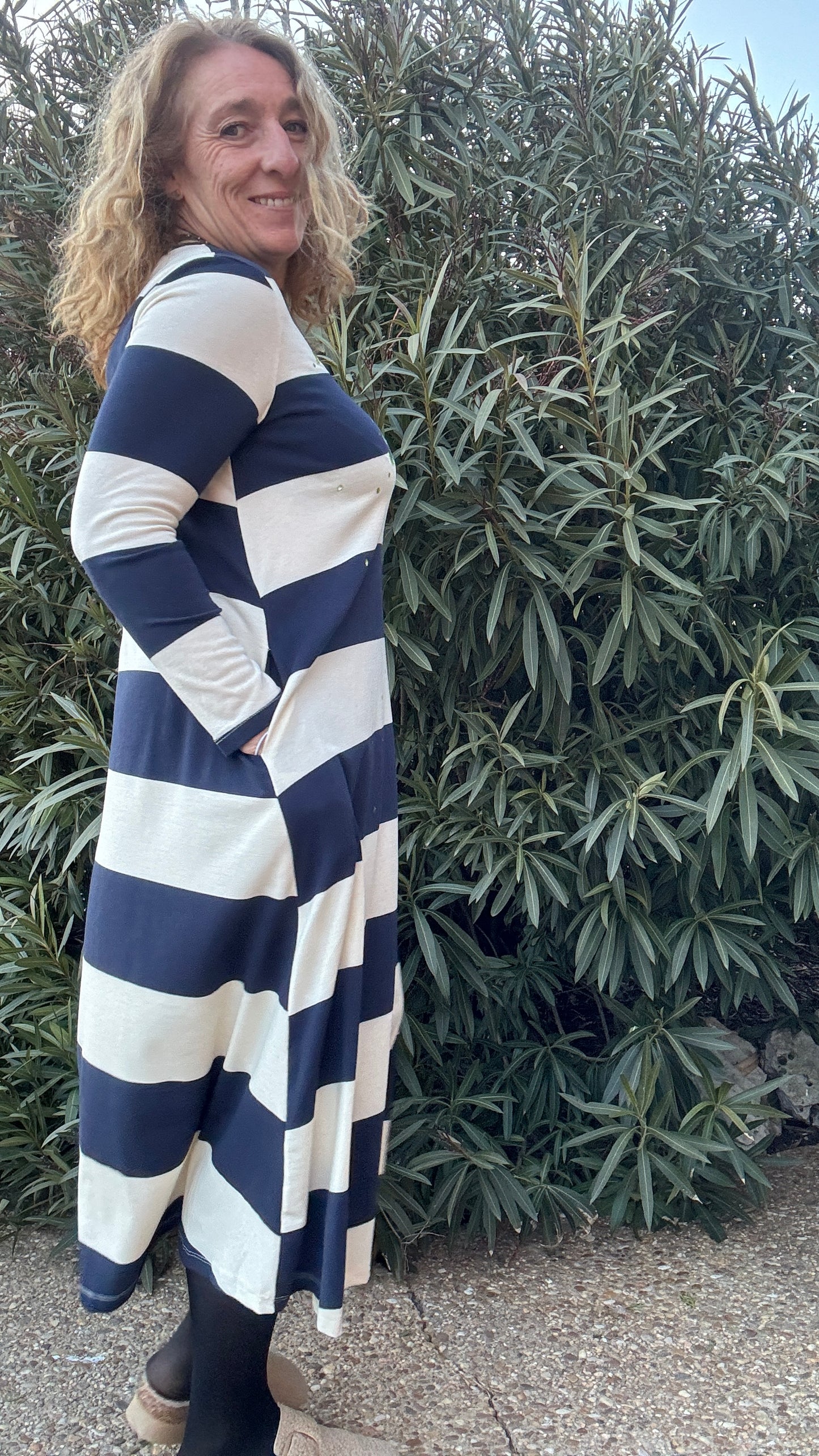 Vestido raya marino
