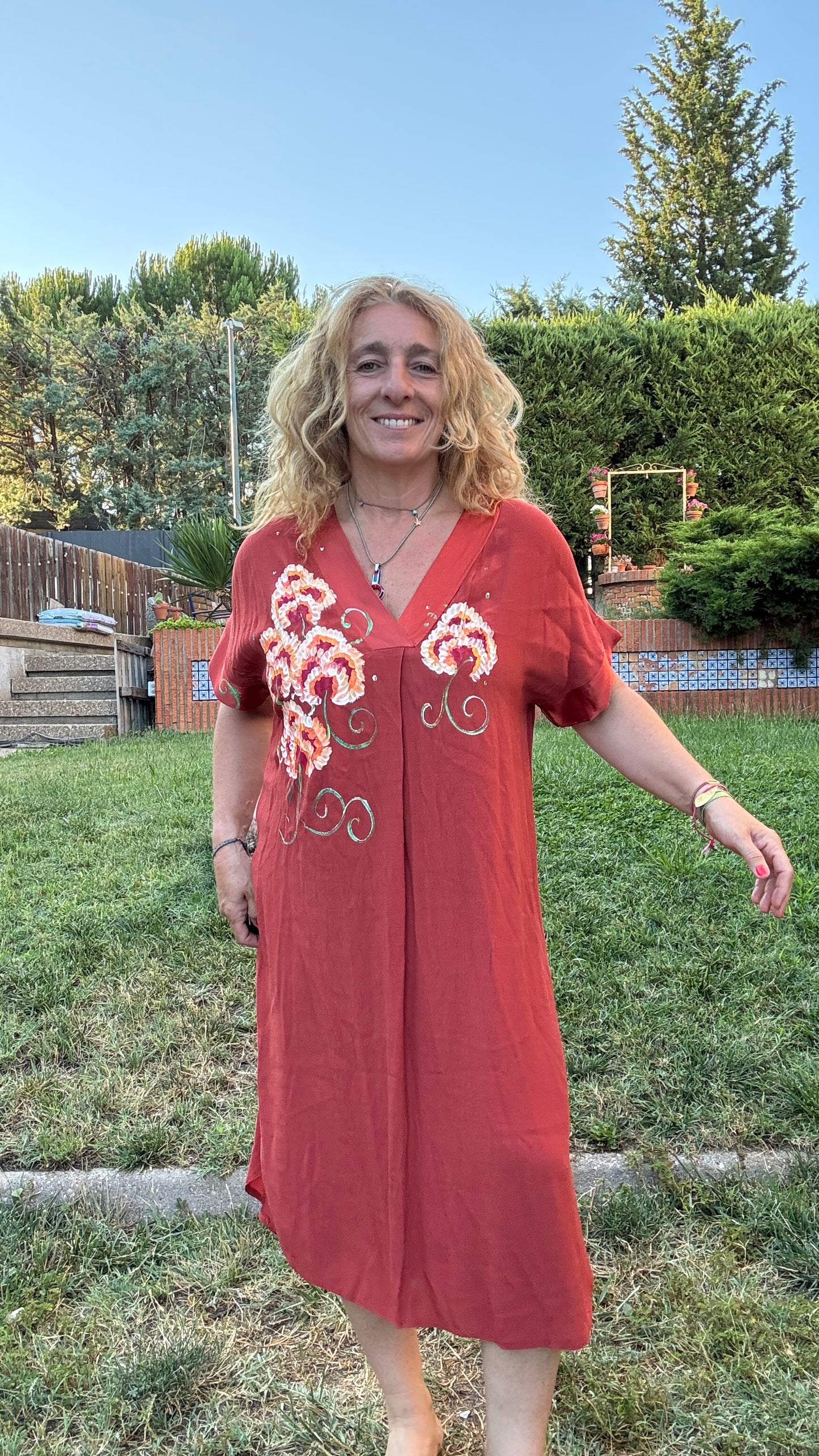 Vestido viscosa midi caldera