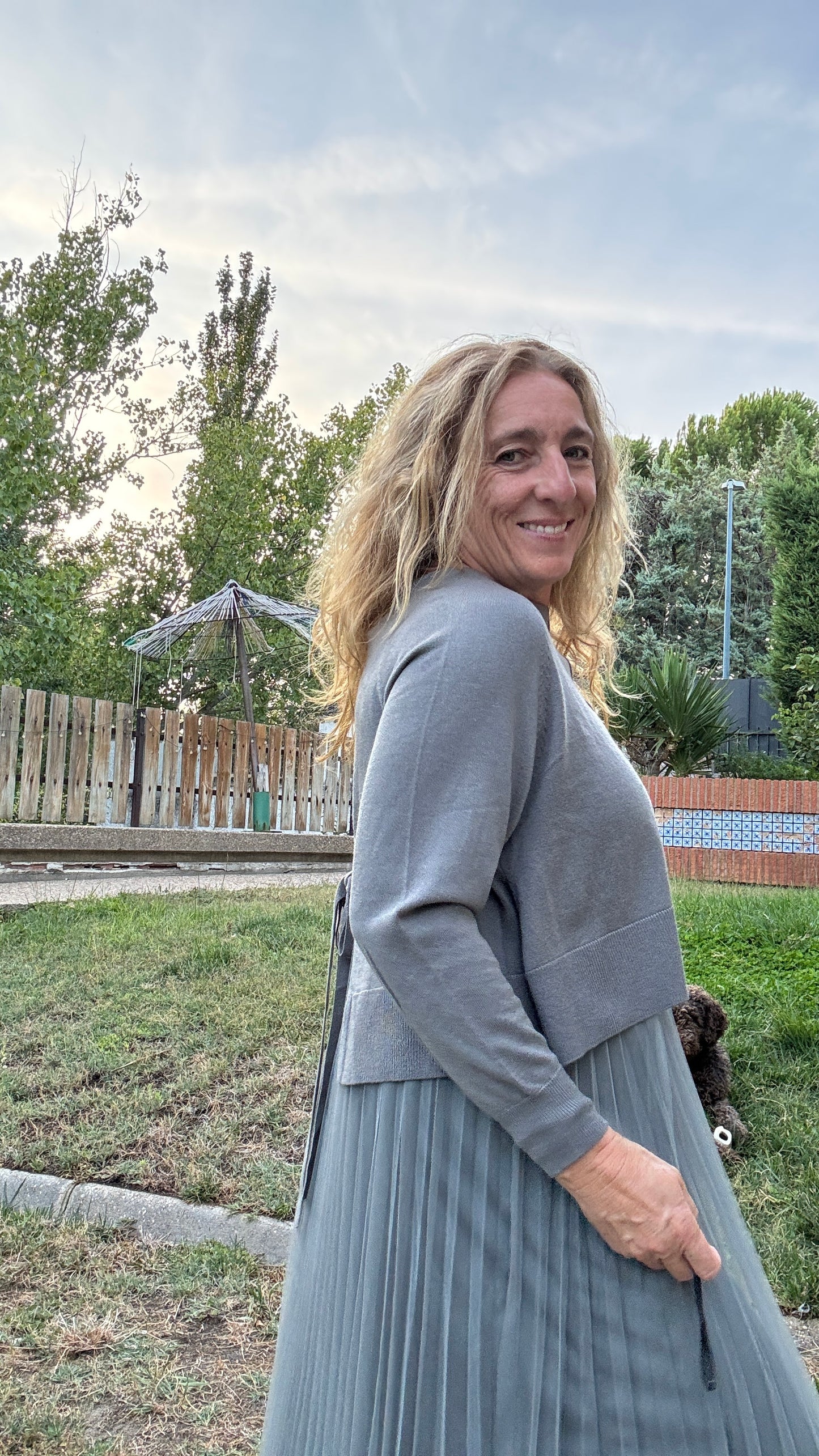 Vestido 2 piezas gris