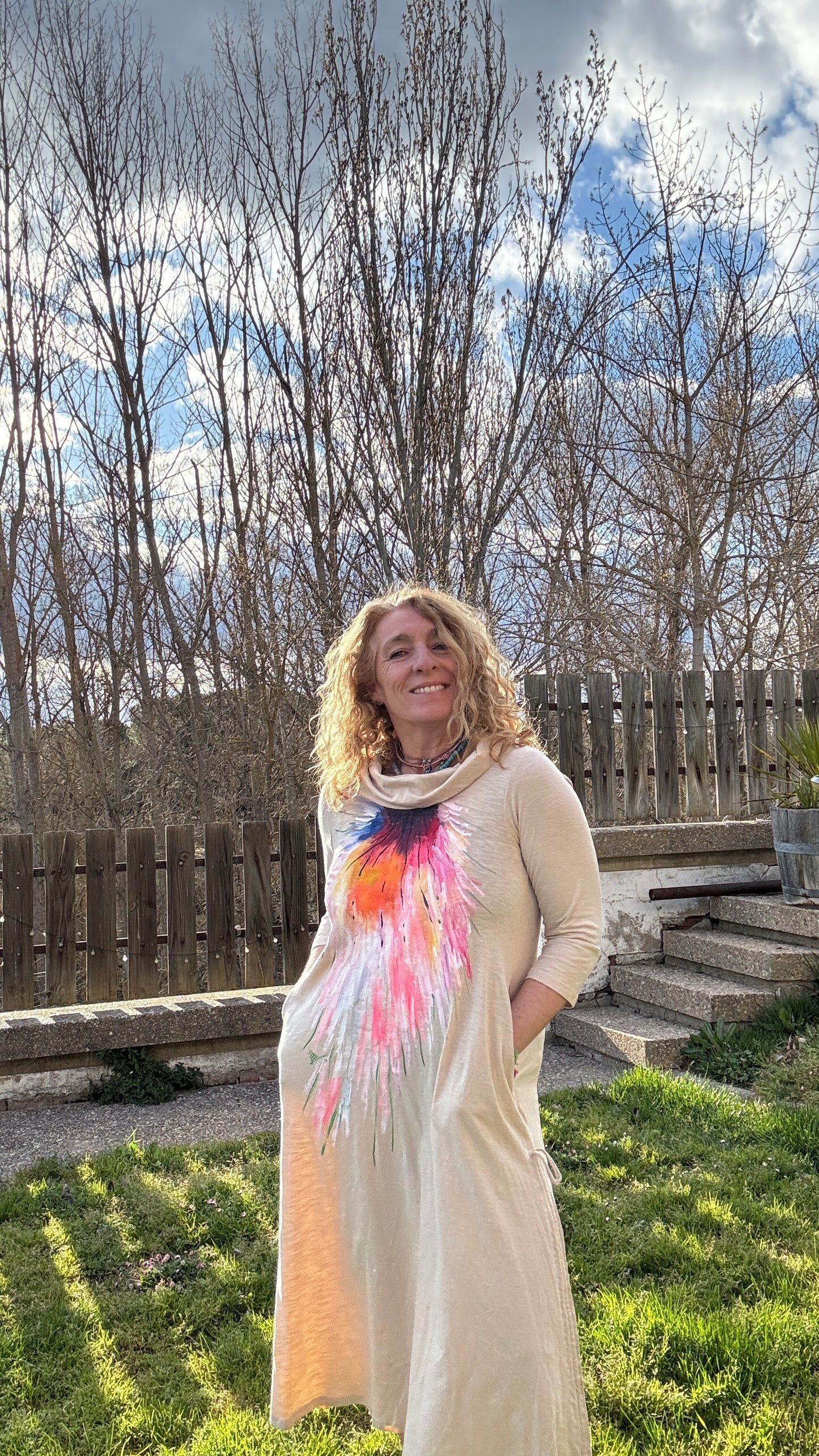 Vestido bambú beige