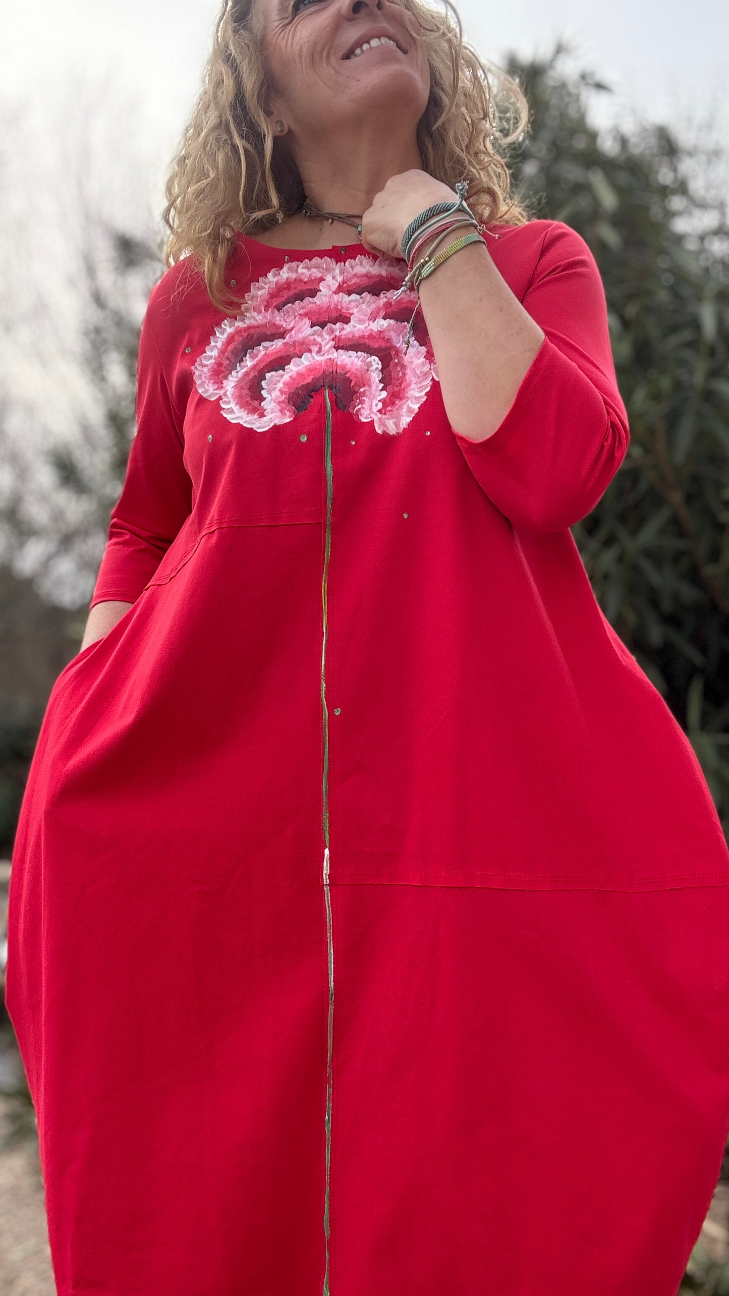 Vestido globo rojo