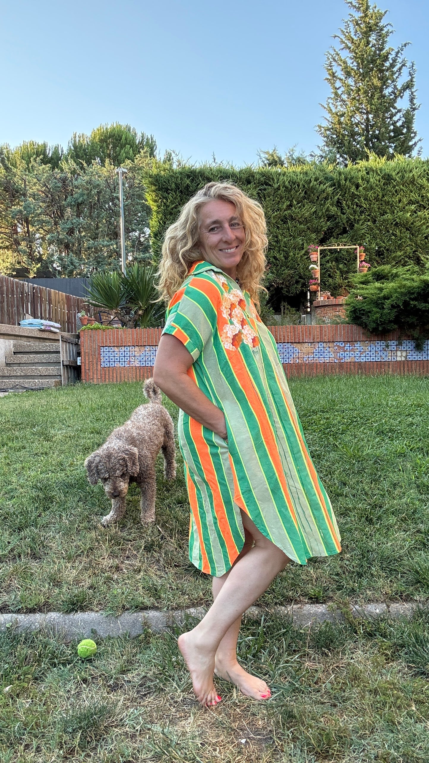 Vestido raya verde