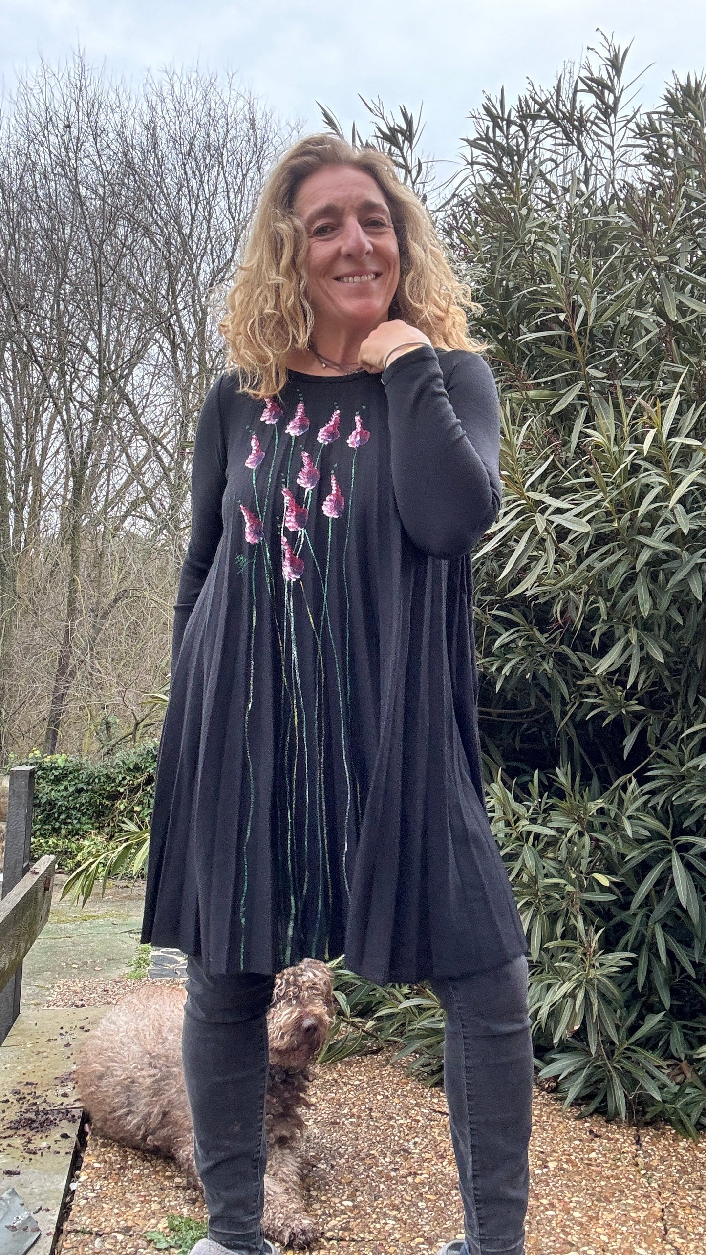 Vestido plisado negro