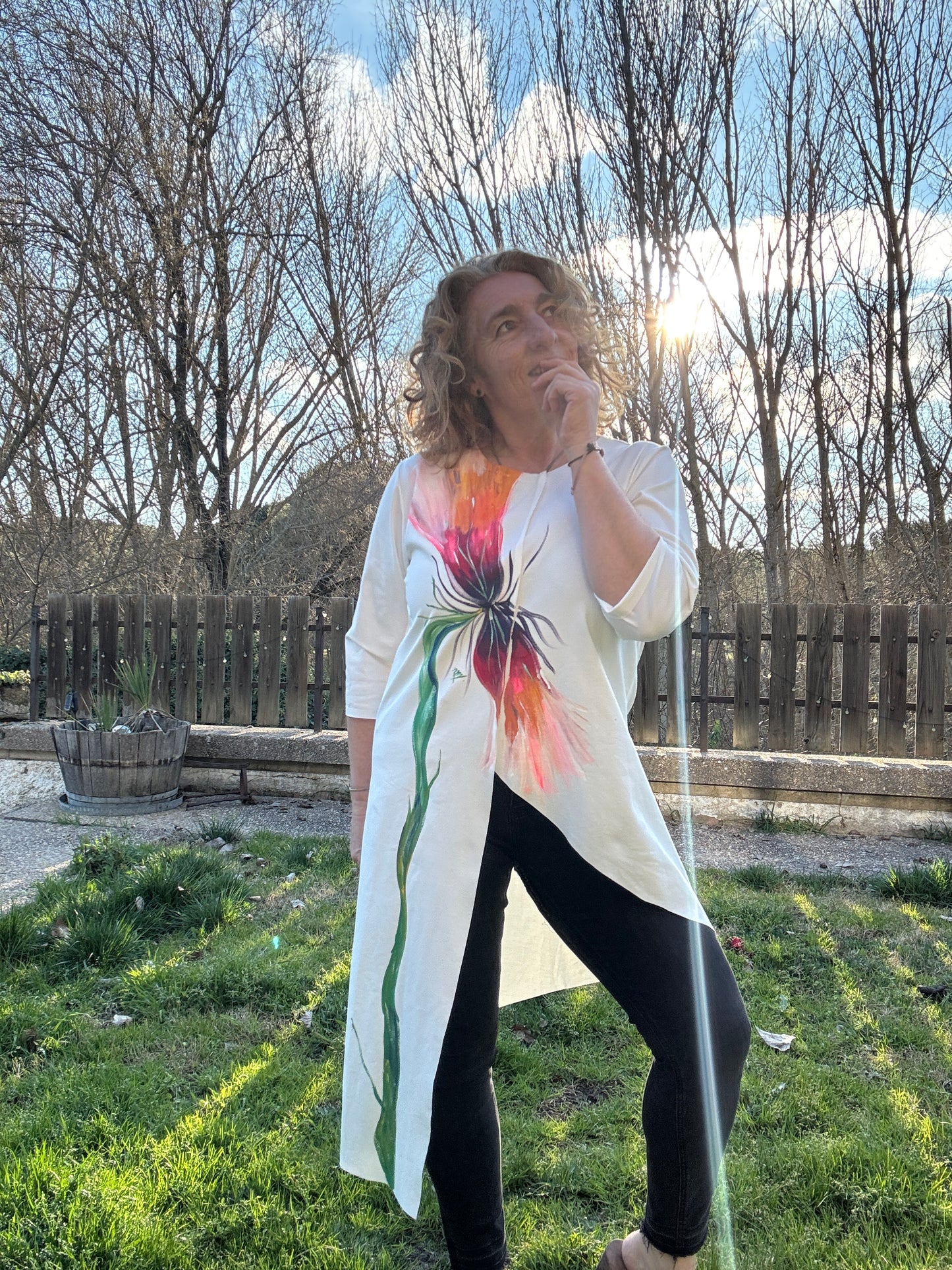 Blusa asimétrica blanca