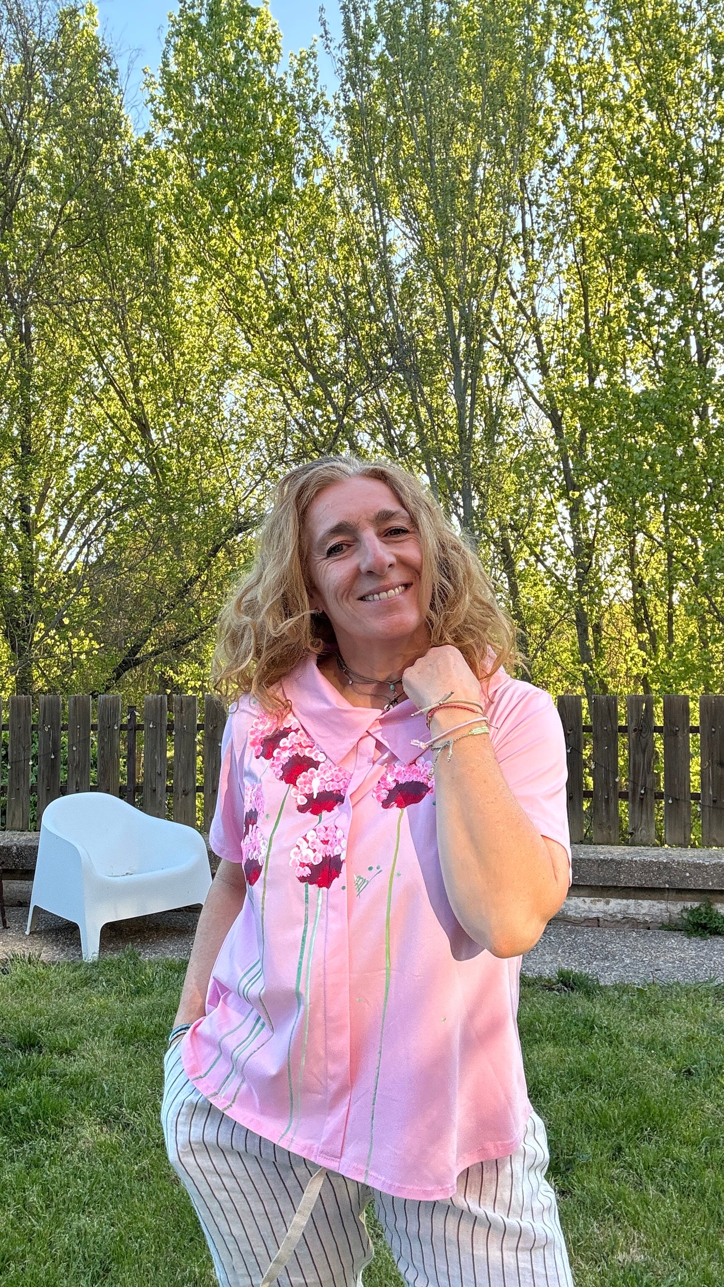 Camiseta cuello bebé rosa