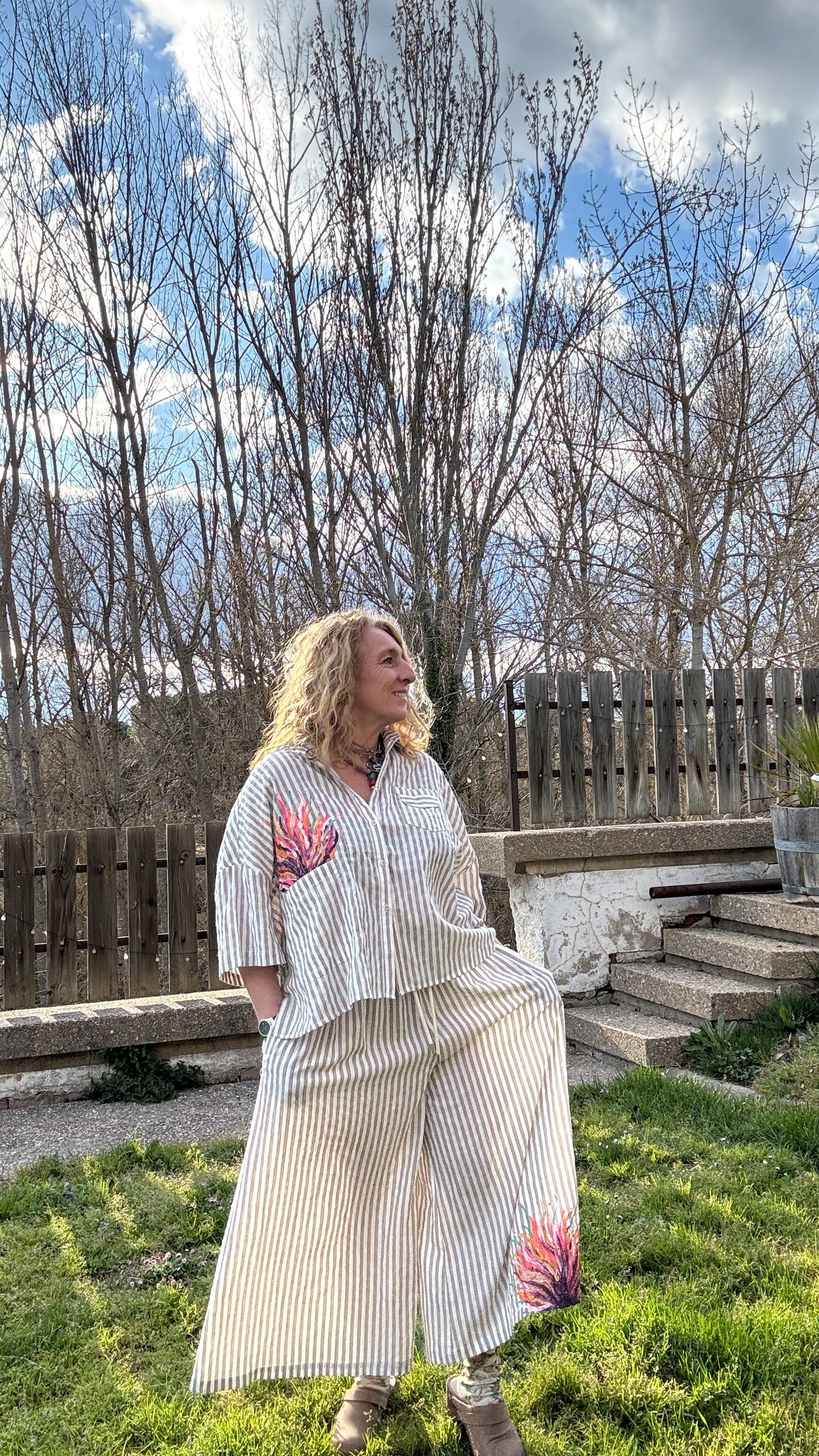 Blusa raya beige