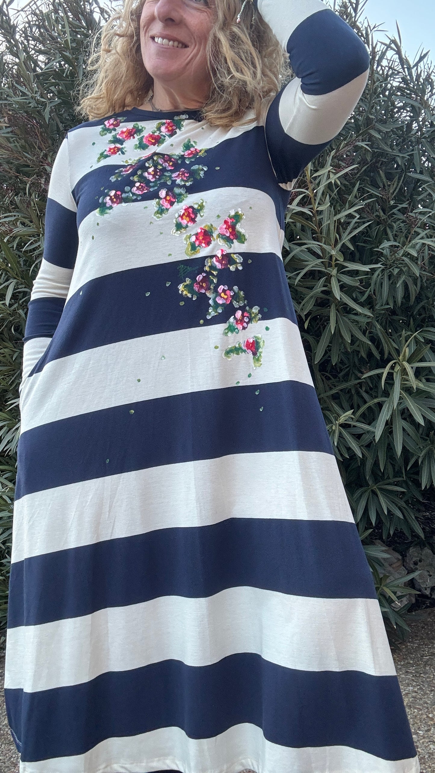 Vestido raya marino