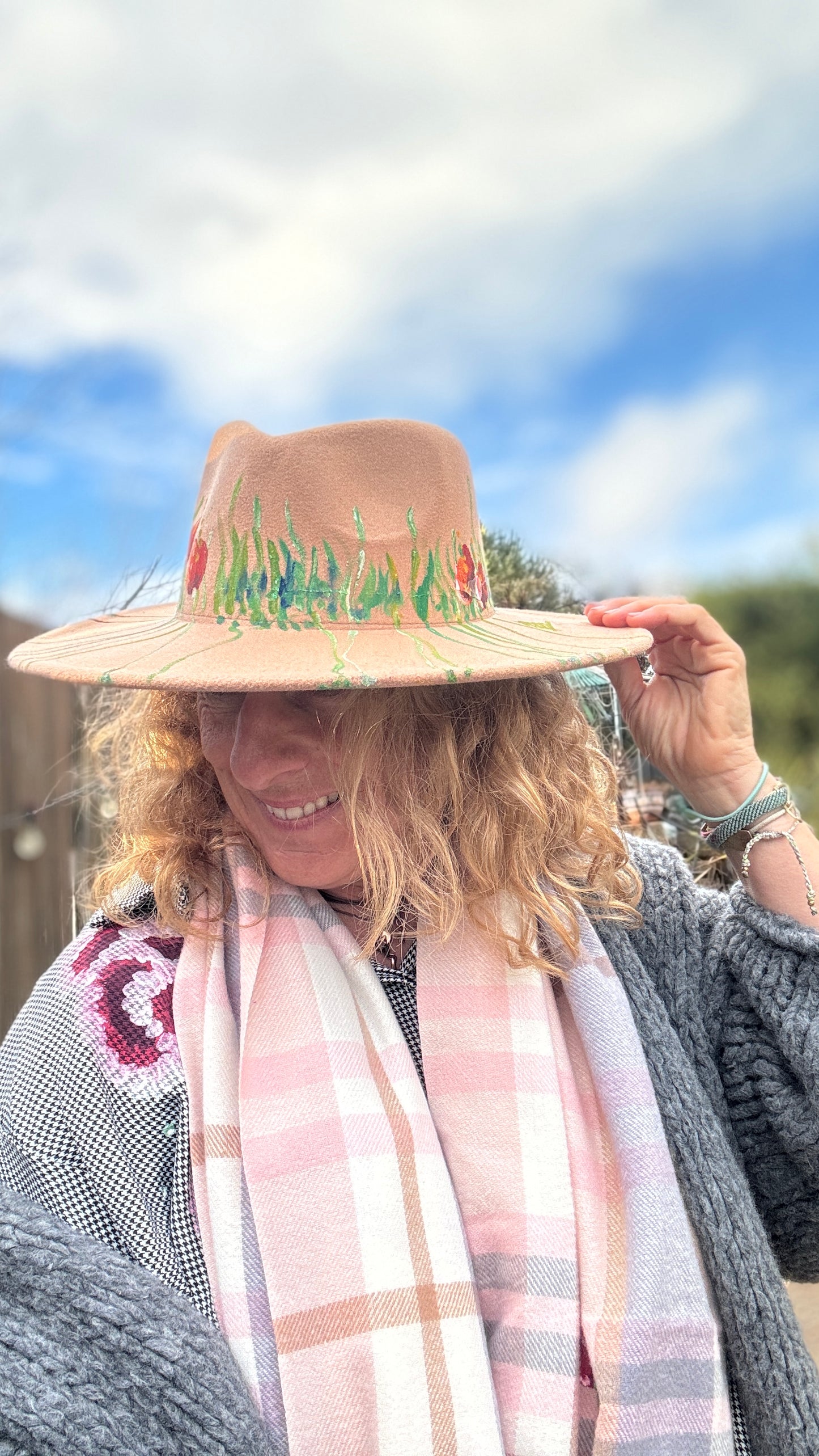 Sombrero, rígido, Camel