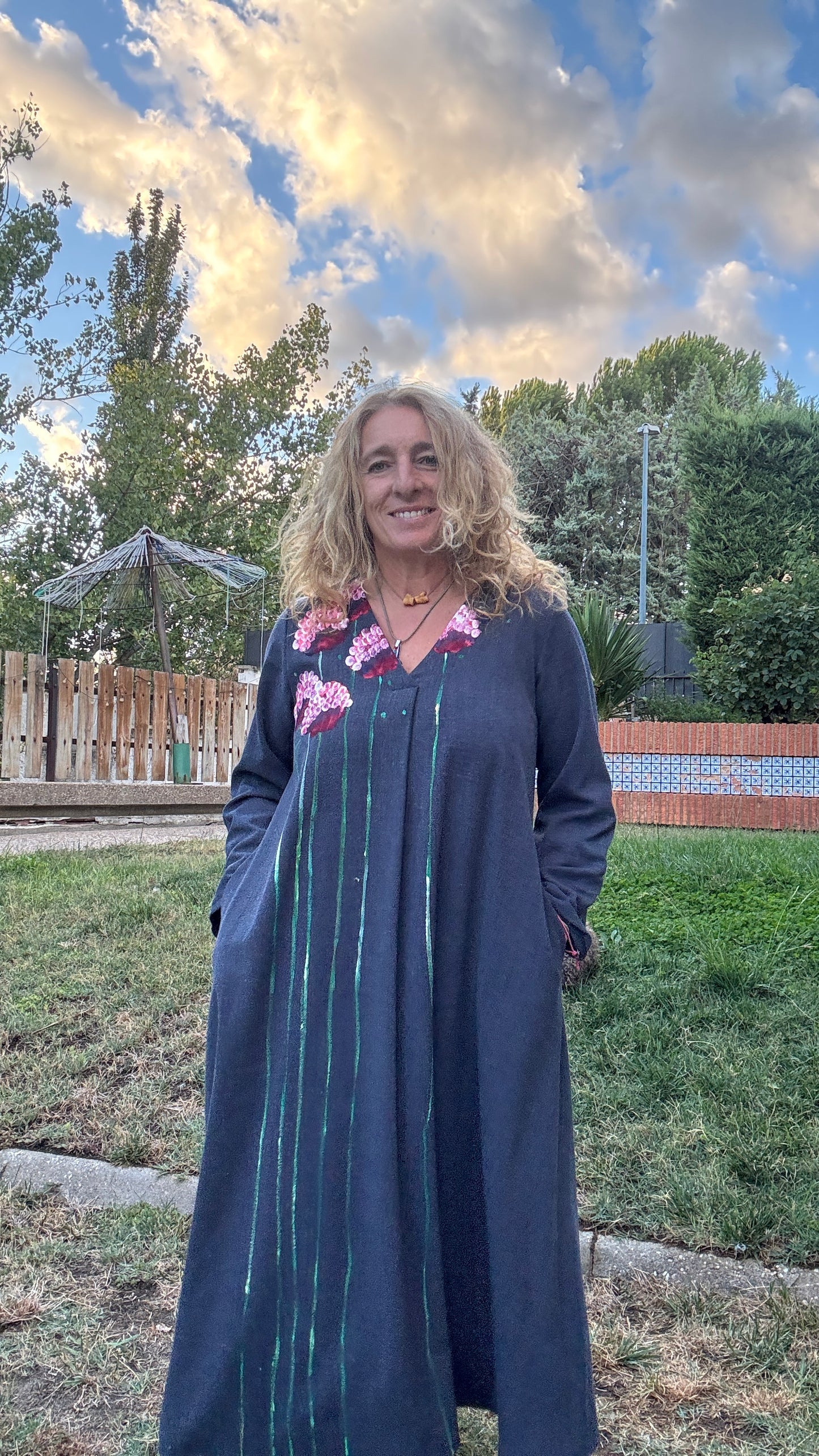 Vestido largo azul
