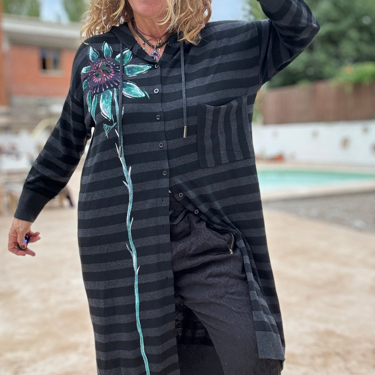 Vestido raya negro