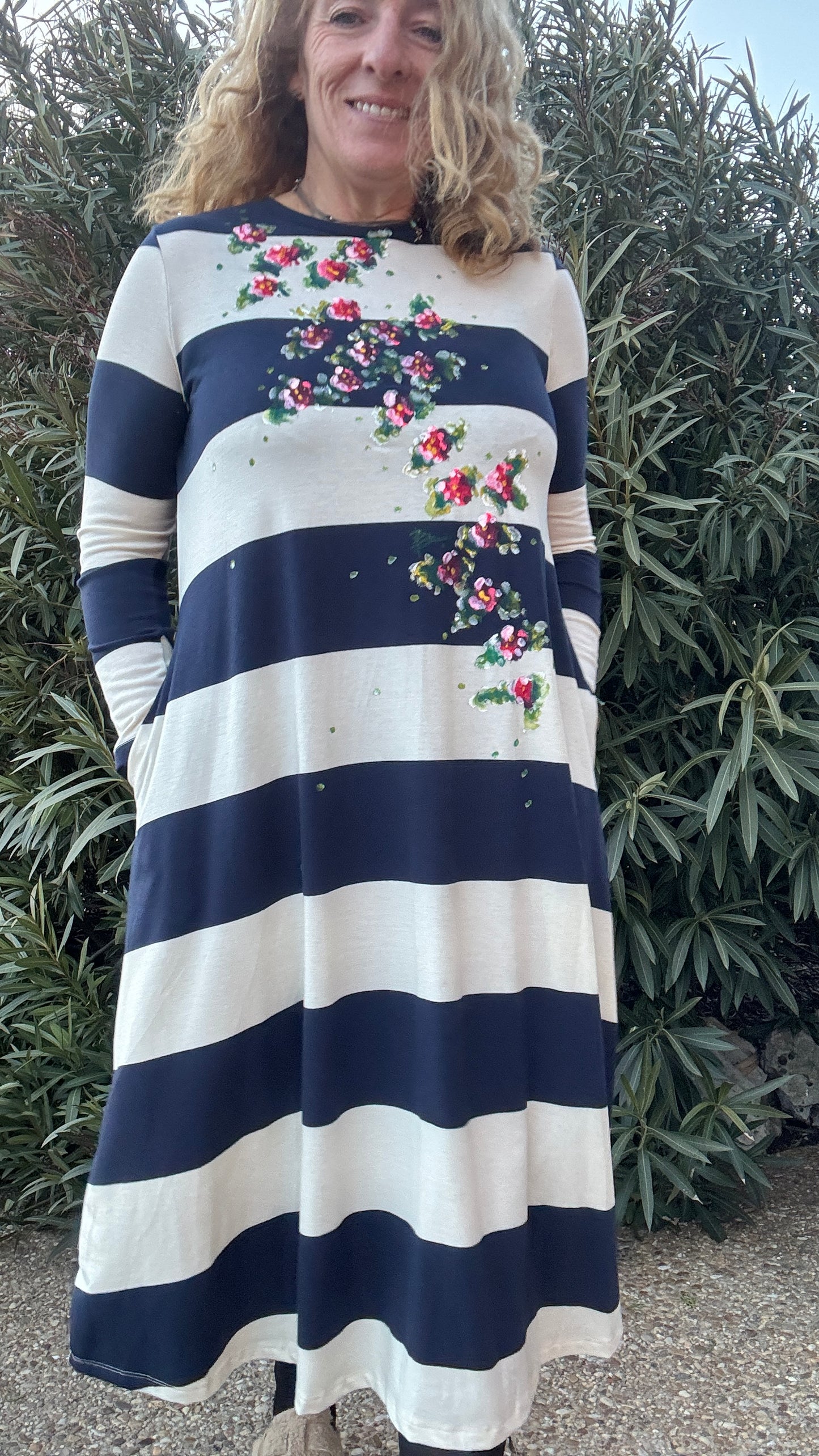 Vestido raya marino