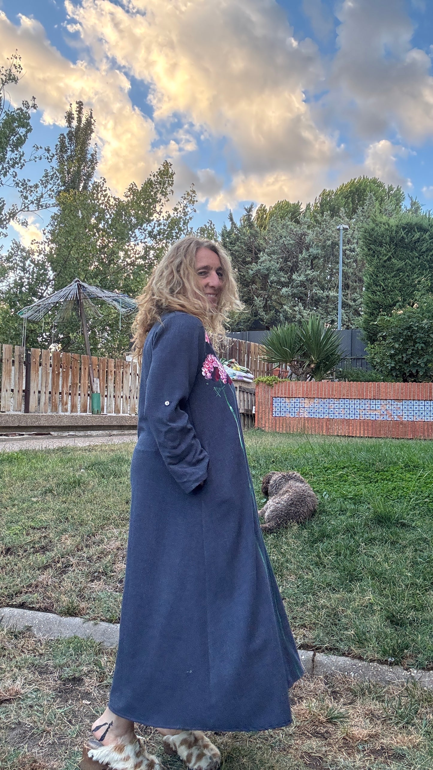 Vestido largo azul