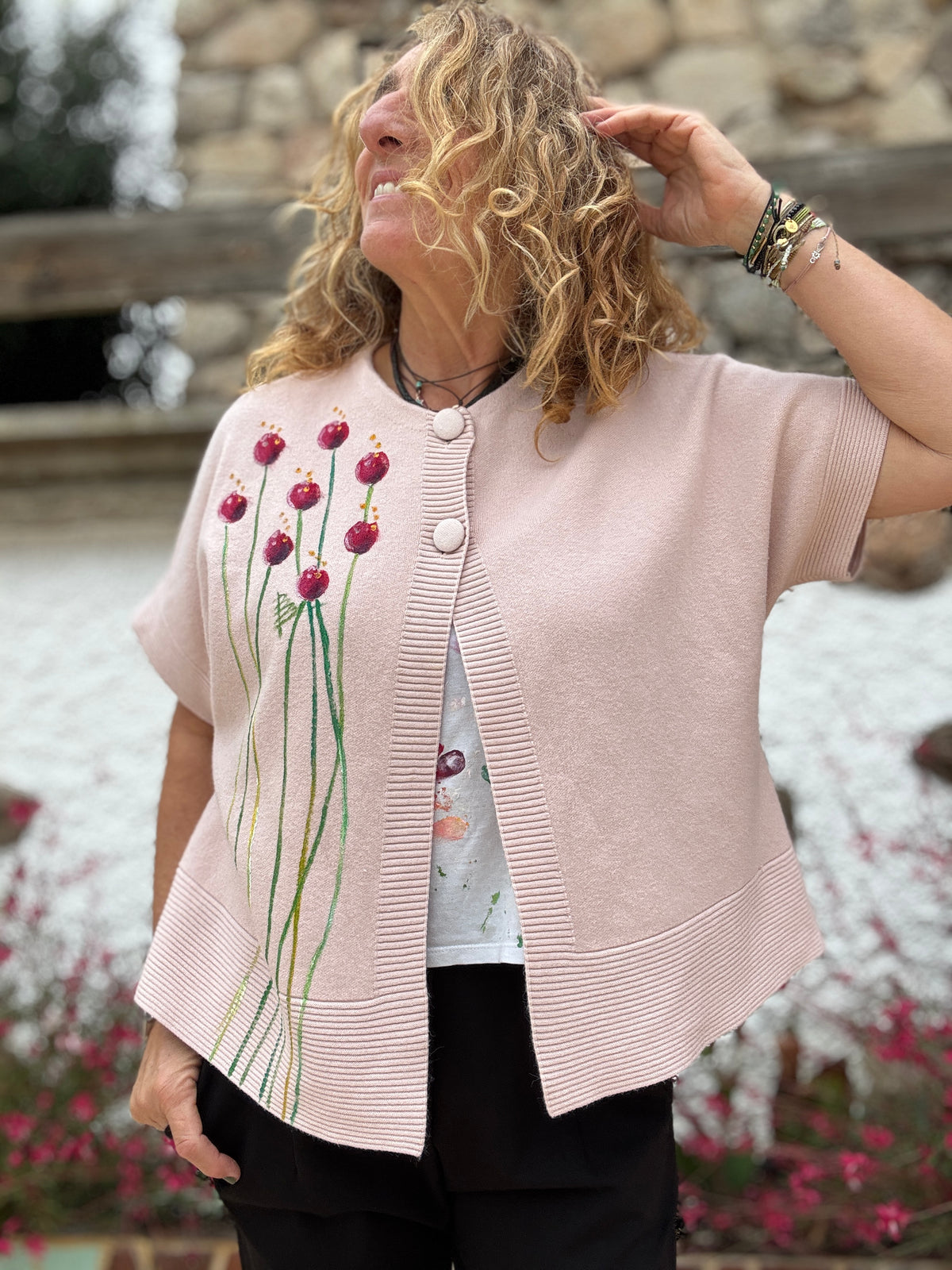 Chaqueta 2  botones rosa