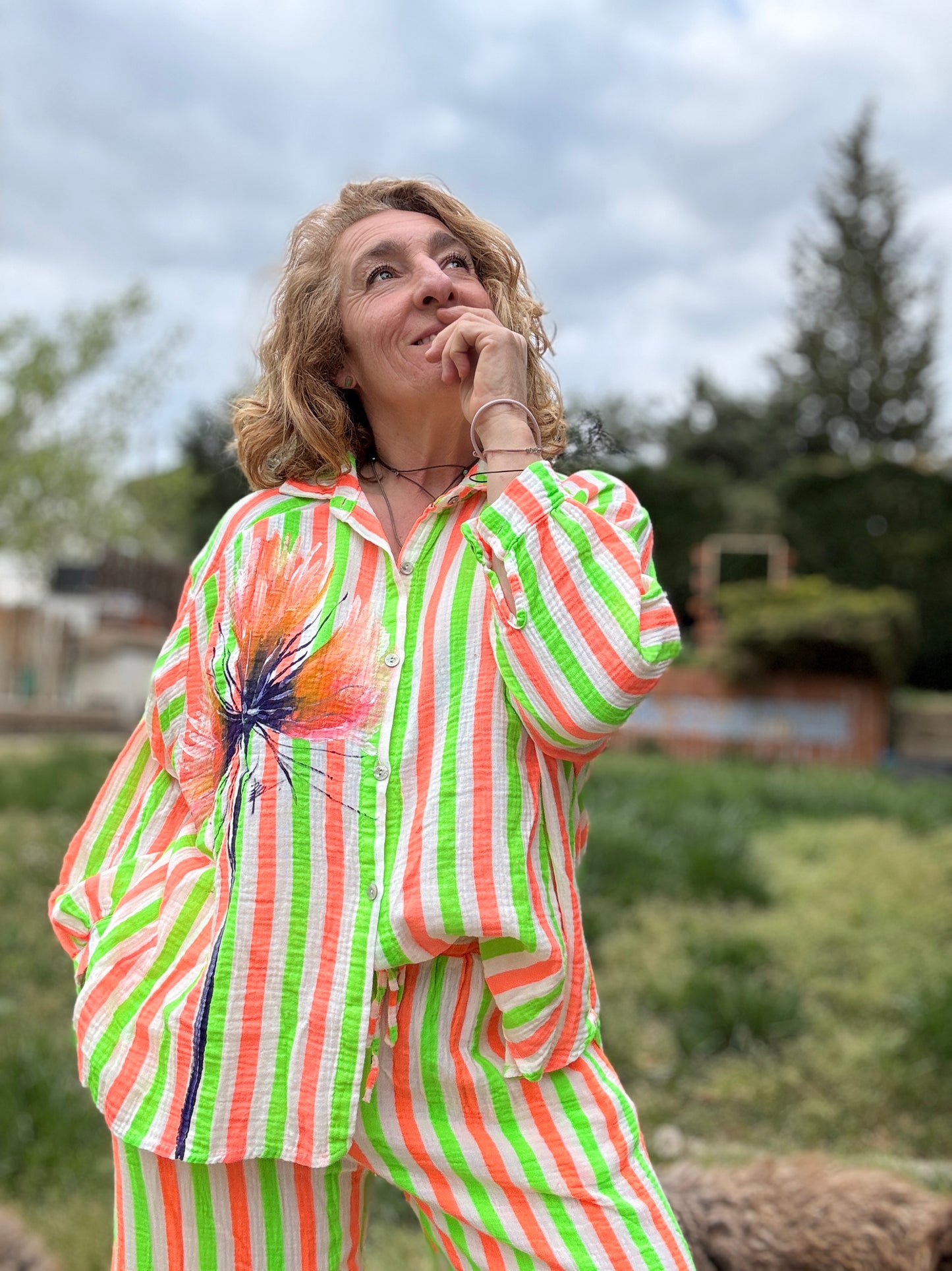 Conjunto flúor, raya verde