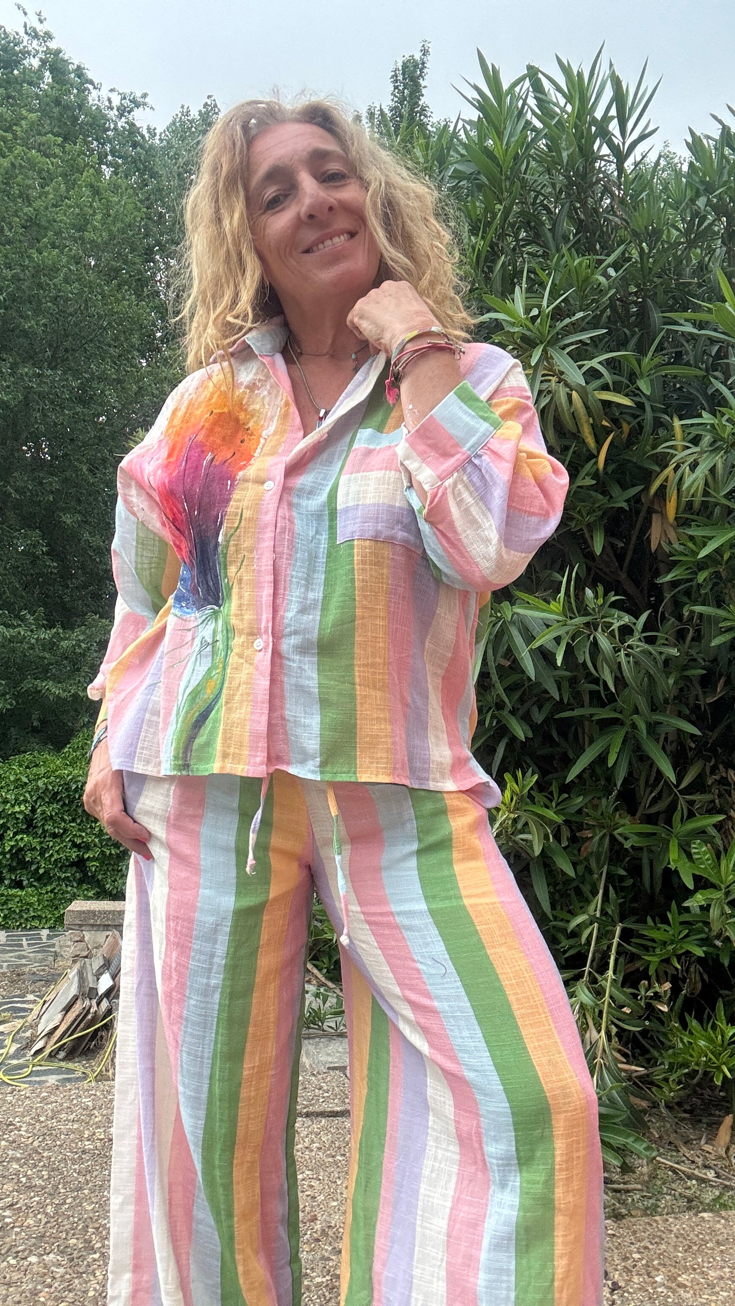 Conjunto raya multicolor