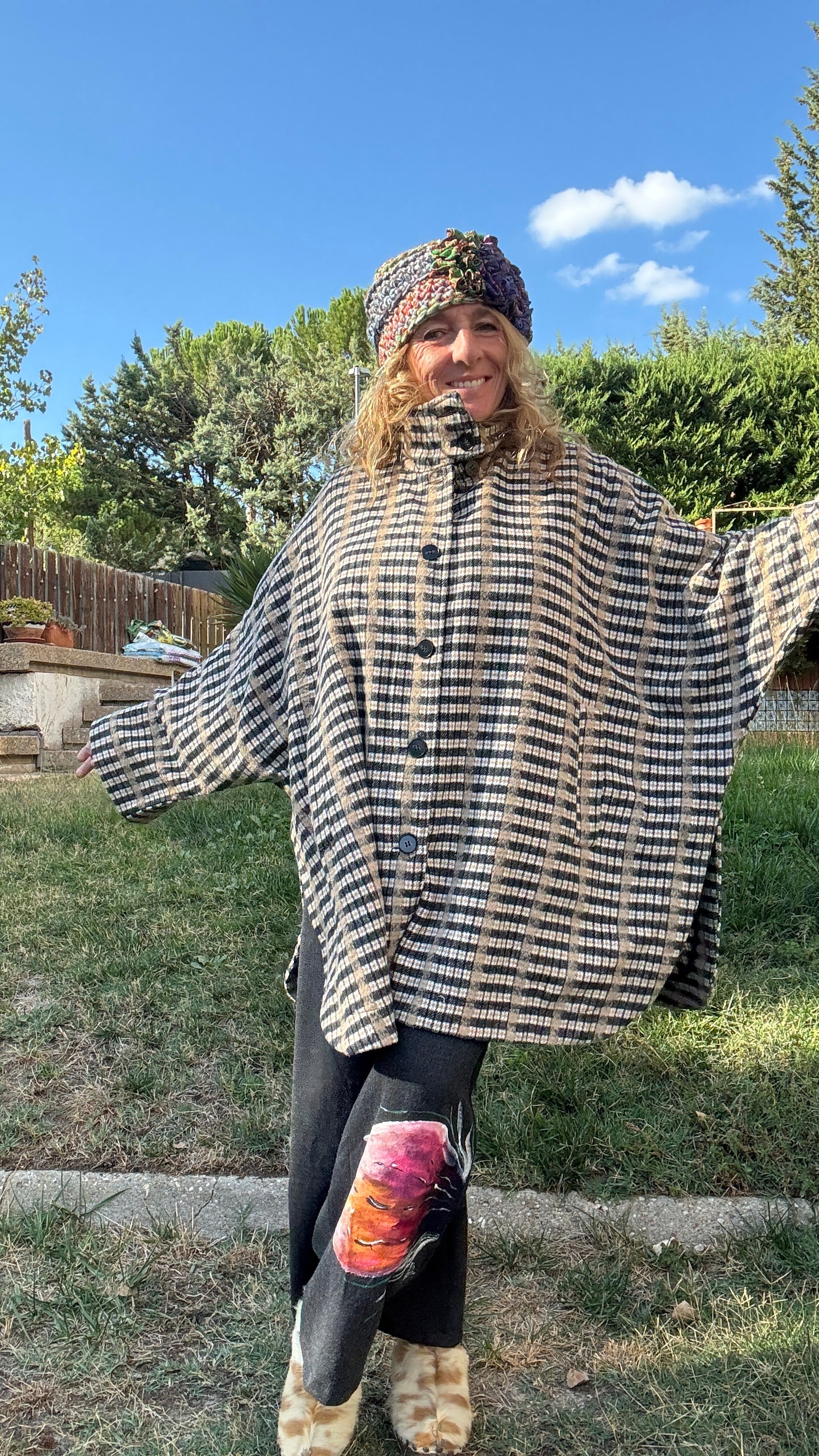 Abrigo cuadro oversize