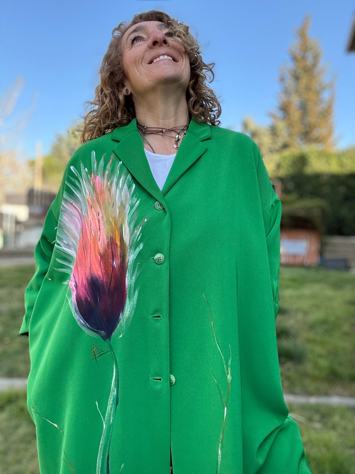 Chaqueta oversize verde